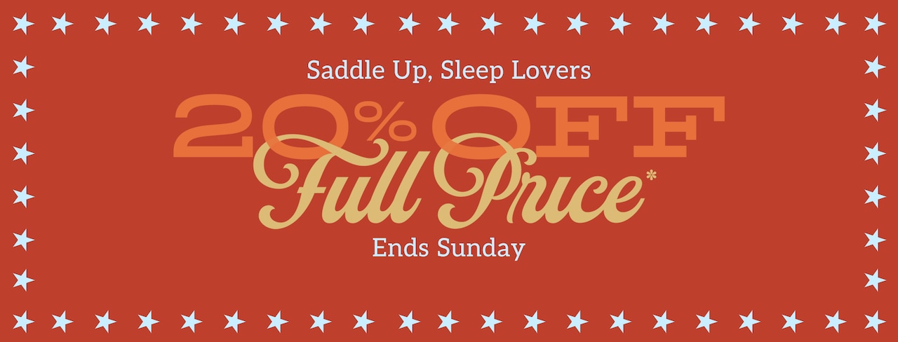 20% Off Full Price. Ends Sunday