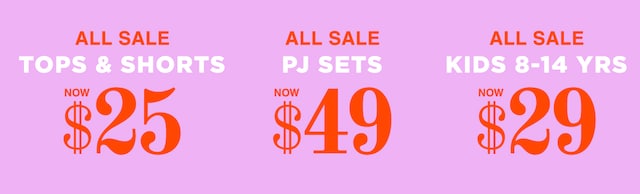 Tops & Shorts, PJ Sets, Kids 8-14 Years