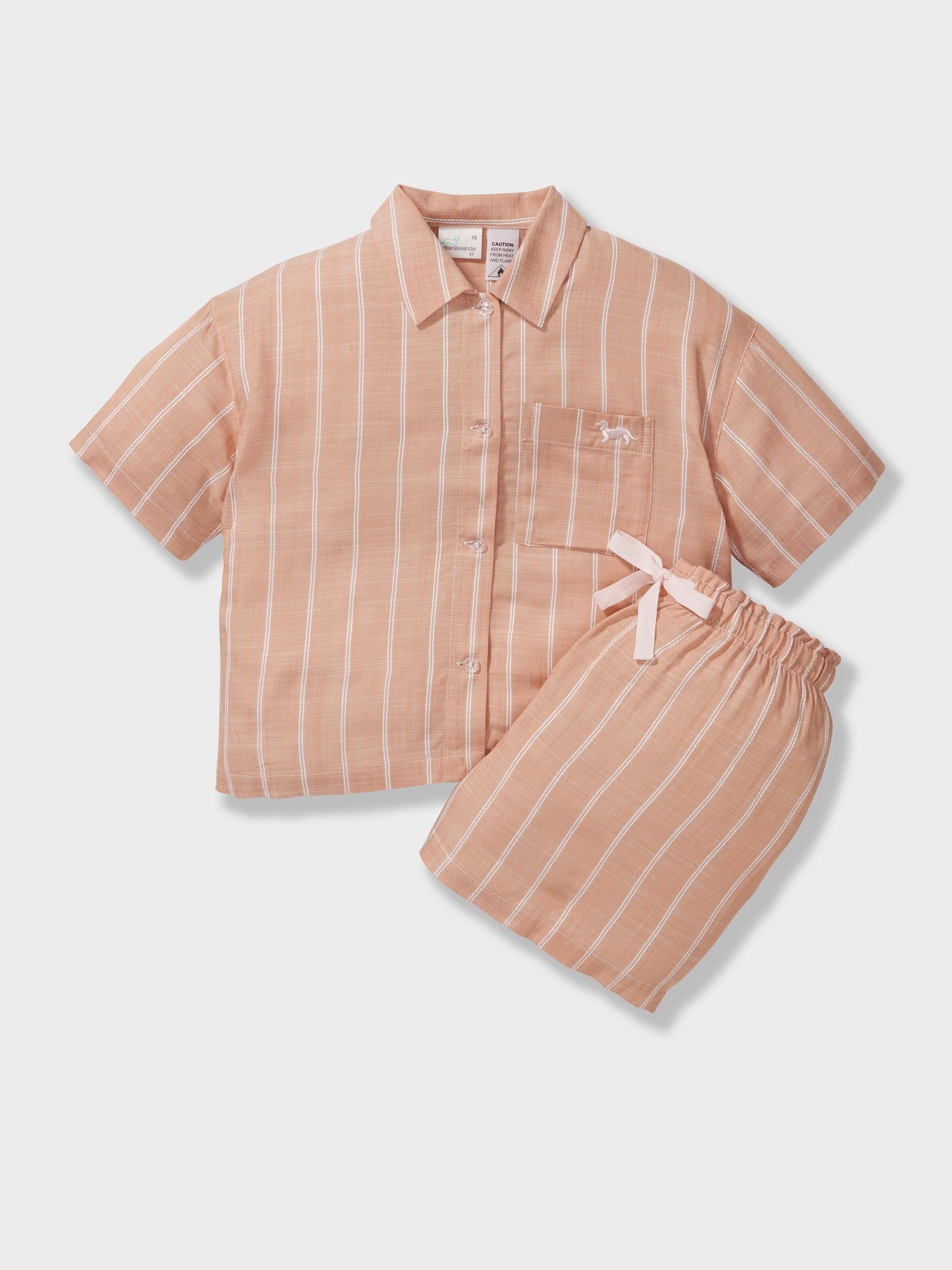 Girls Stripey Crop Classic Shortie Pj Set