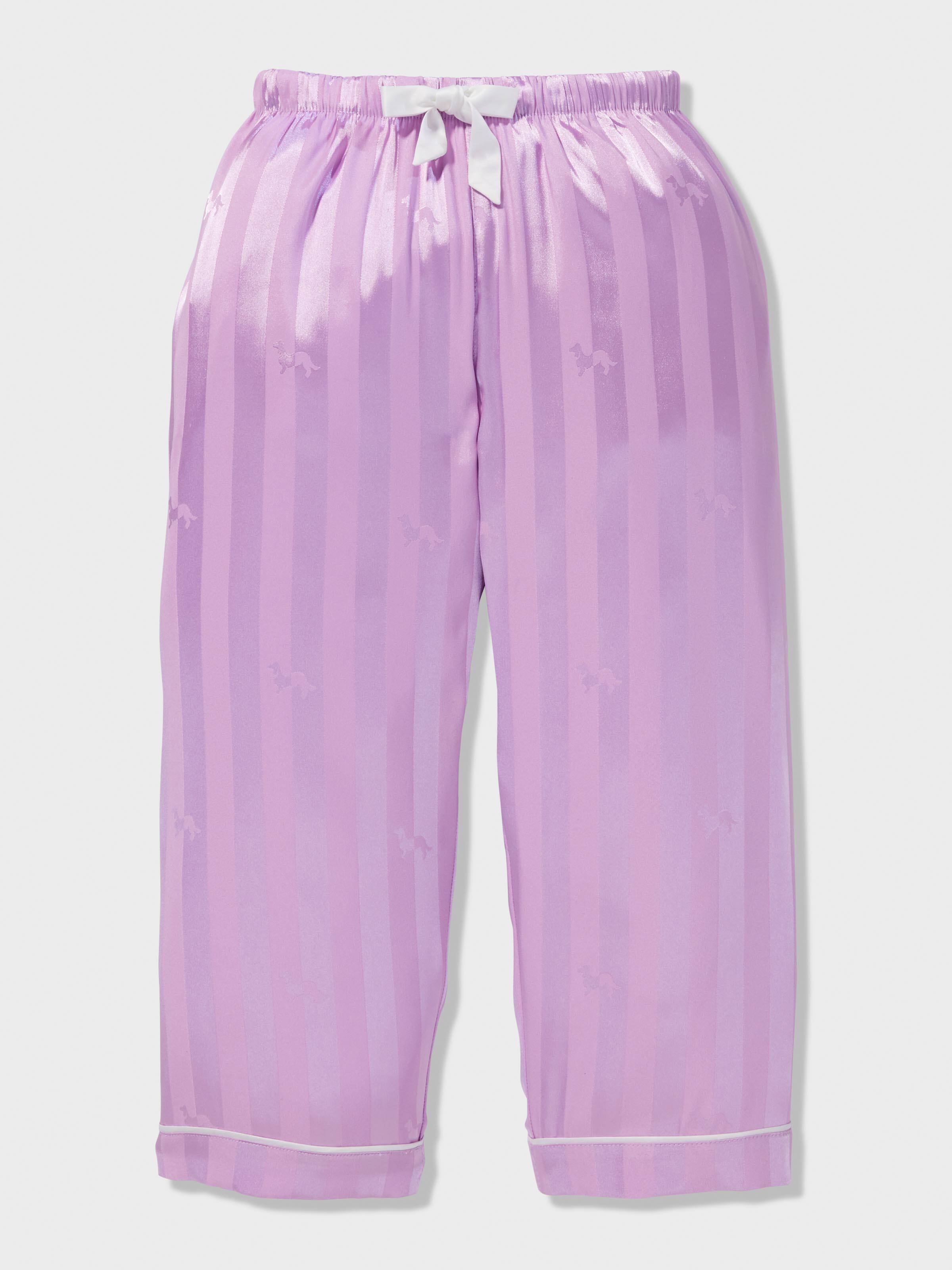 Girls Lilac Classic Satin Pj Set