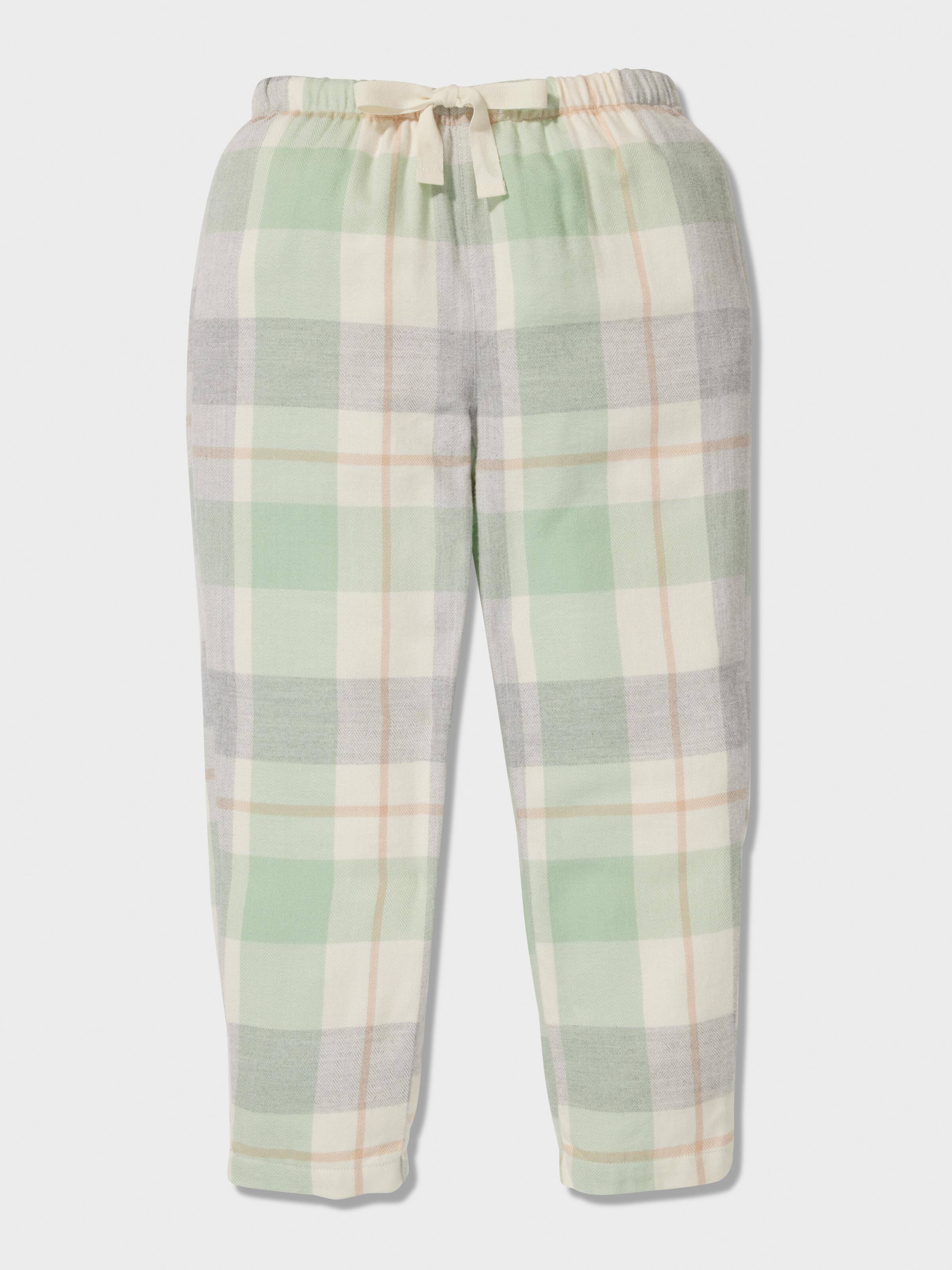 Kids Mint Check Bamboo Flannelette Classic Pj Set
