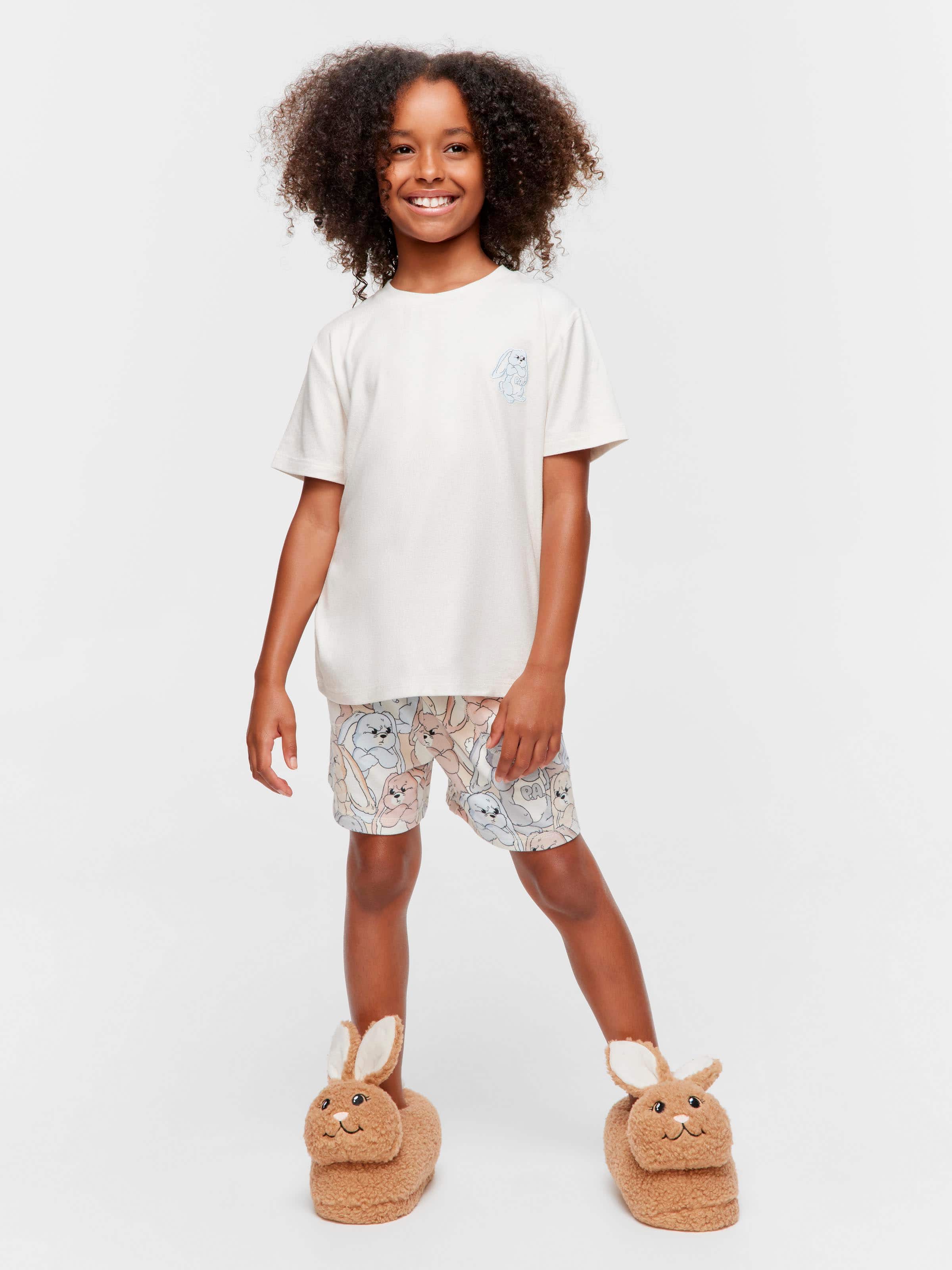 Kids Grumpy Bunny Shortie Pj Set