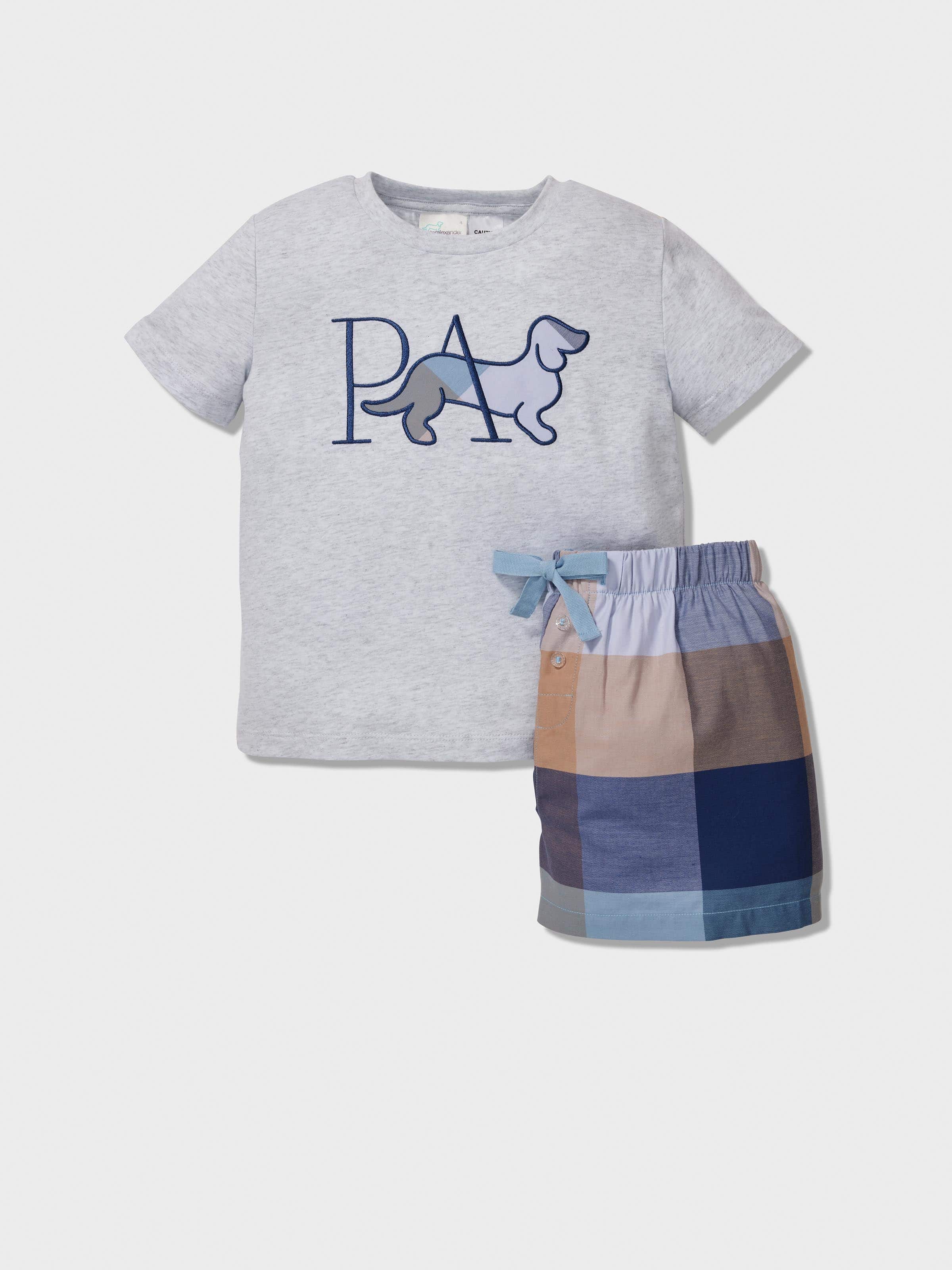 Jnr Boys Buffalo Check Short Pj Set