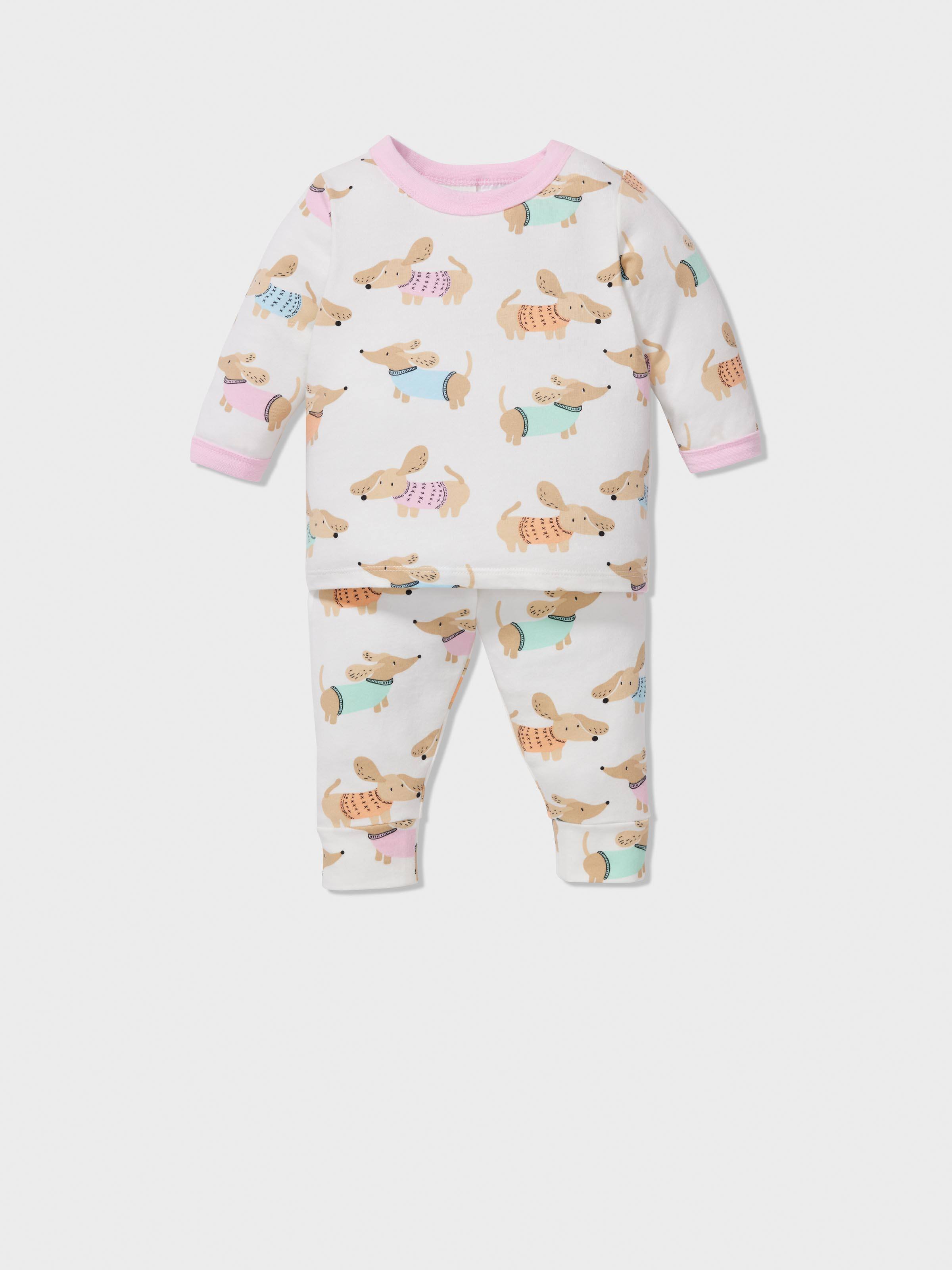 Baby Dachshund Print Long Pj Set