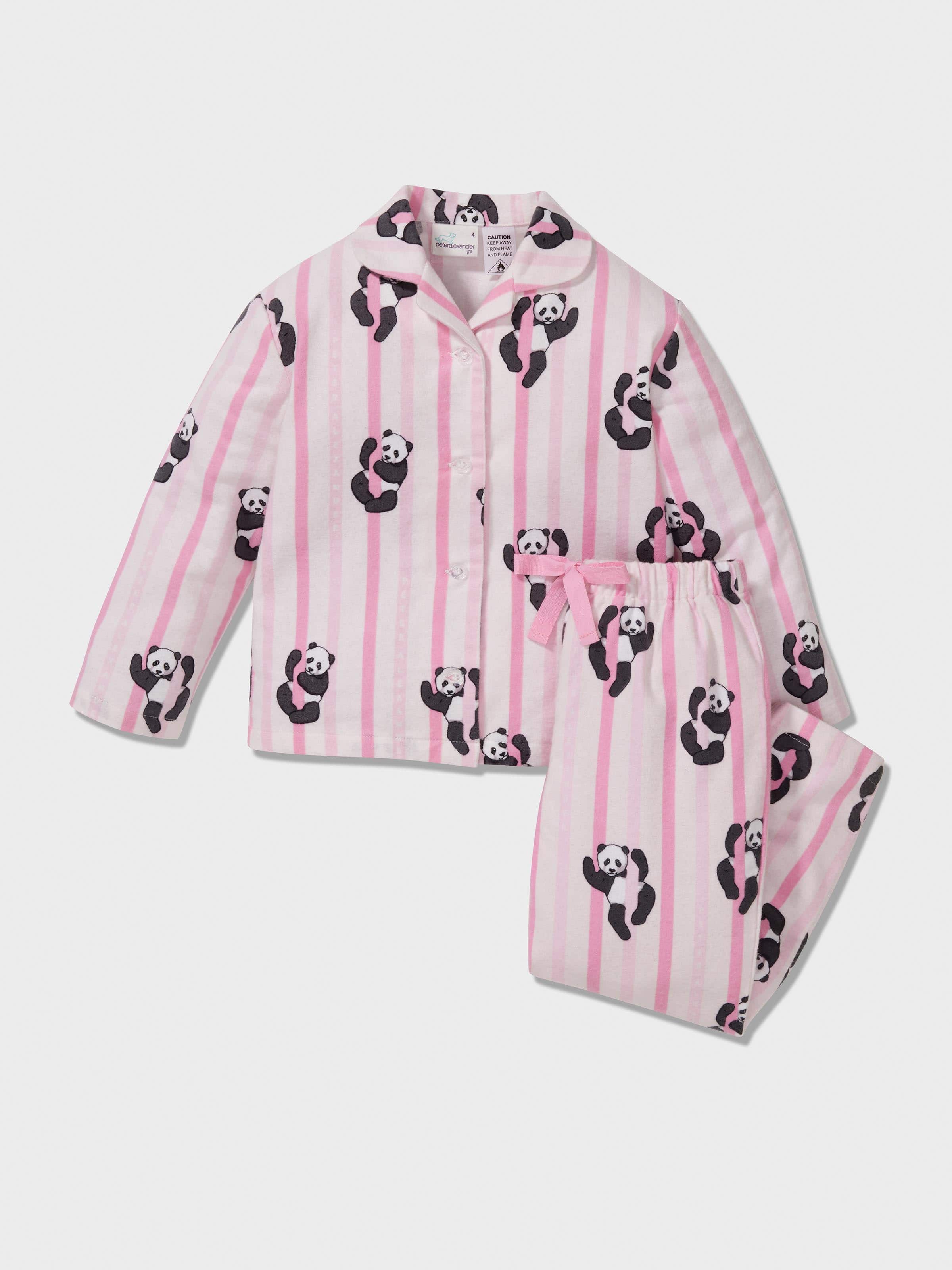 Girls Pink Panda Classic Pj Set
