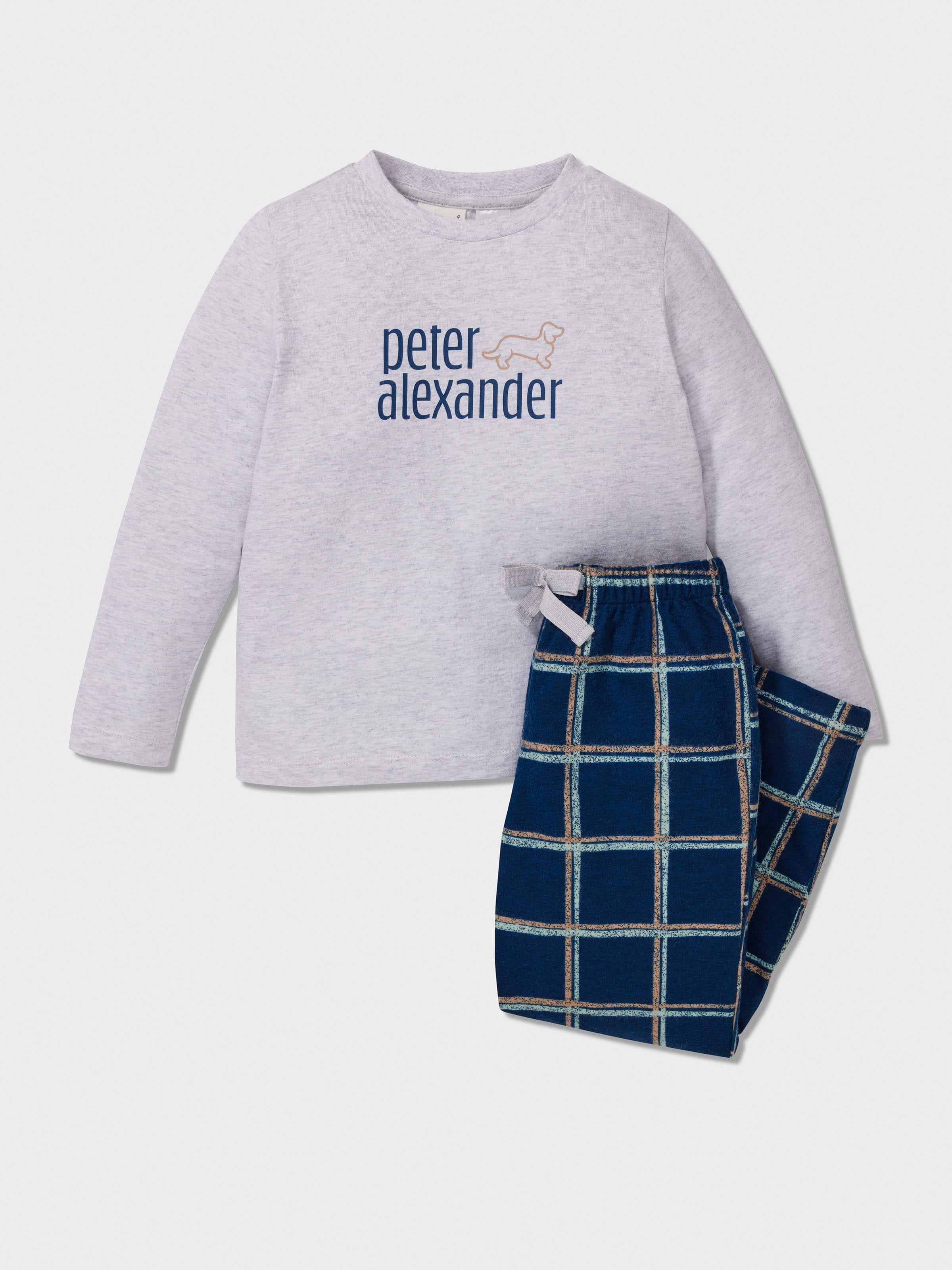 Boys Windowpane Check Pj Set