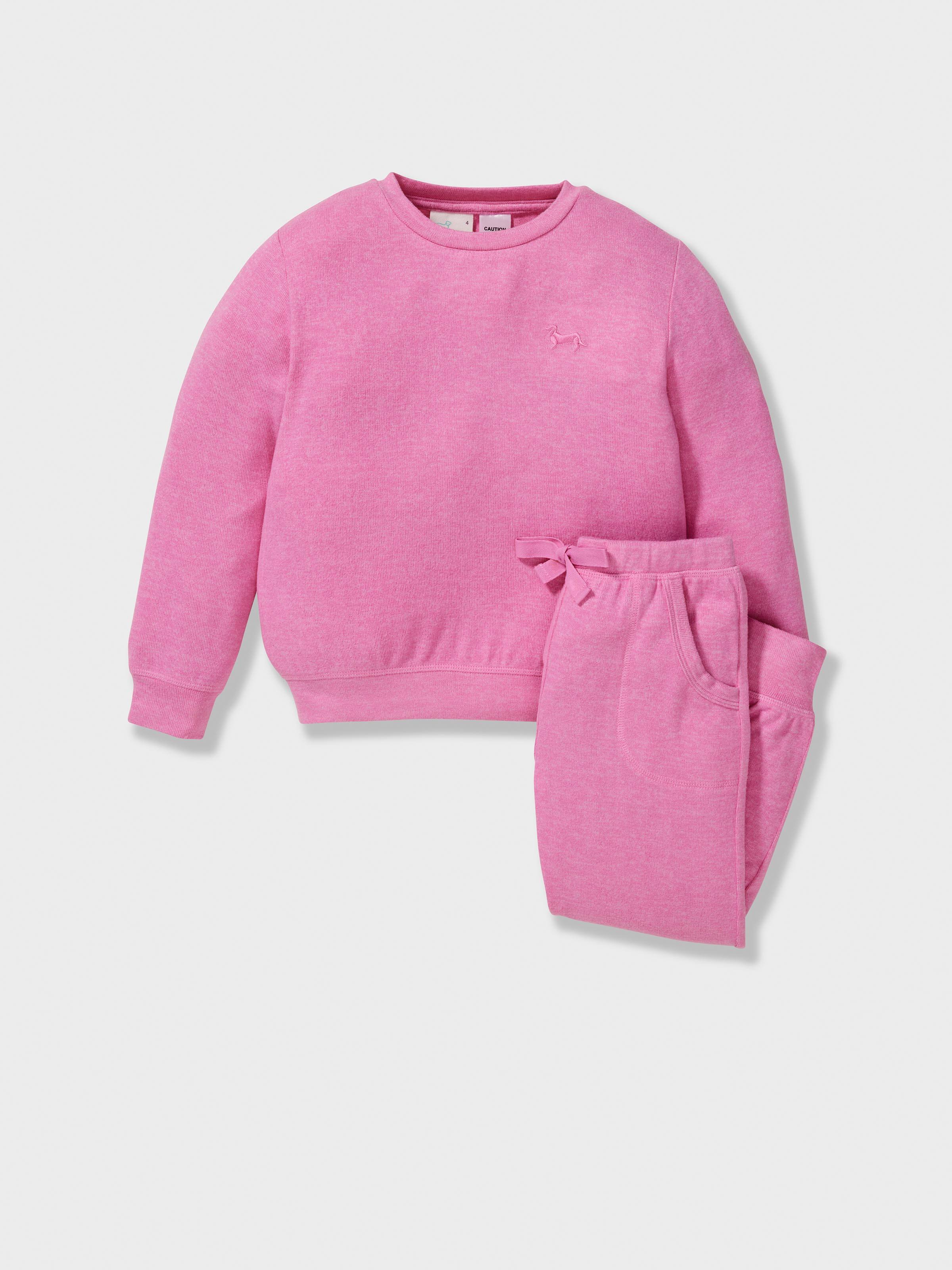 Jnr Girls Fuzzy Magenta Pj Set
