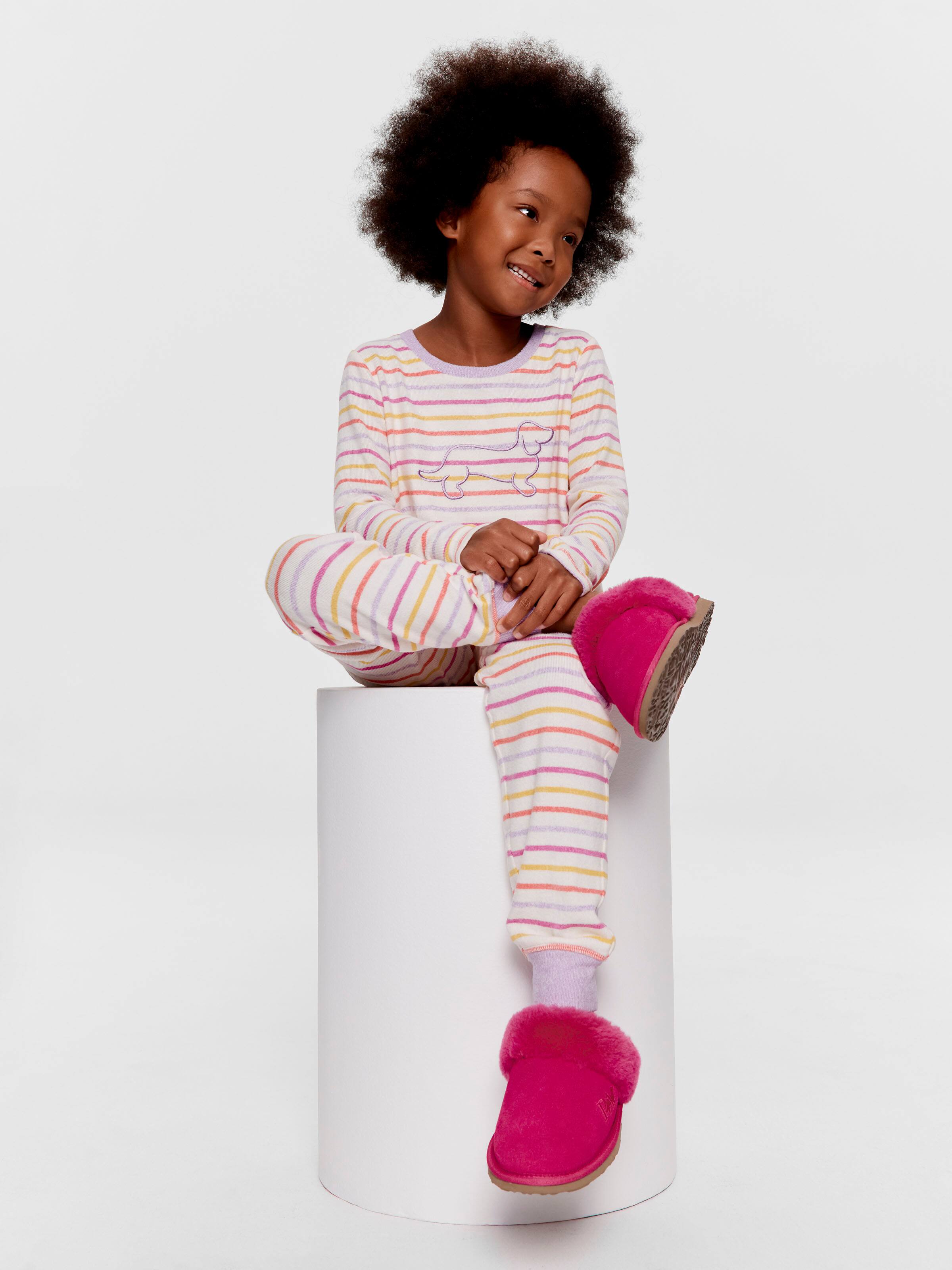 Jnr Girls Rainbow Stripe Pj Set