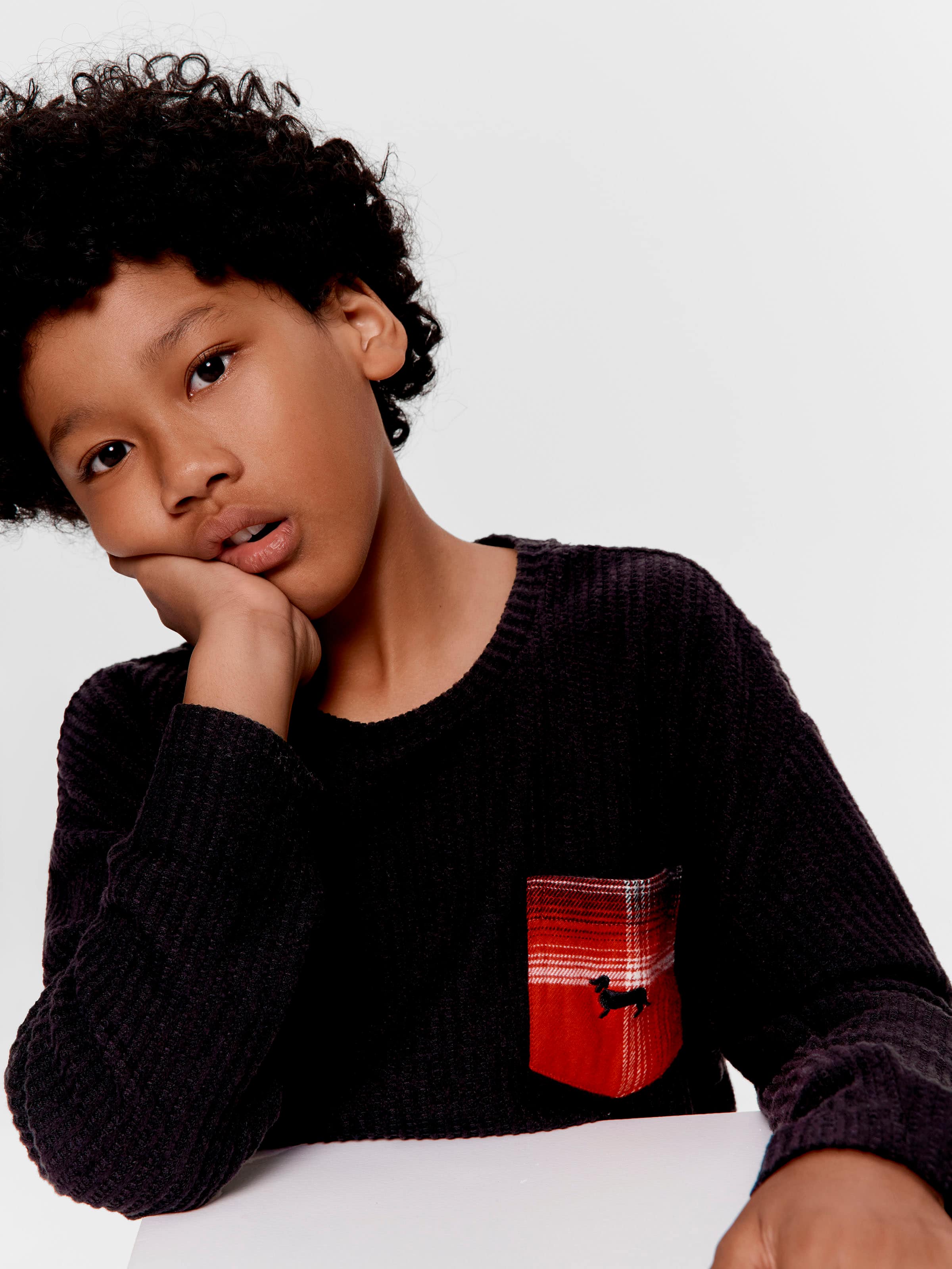 Boys Red Check Long Pj Set