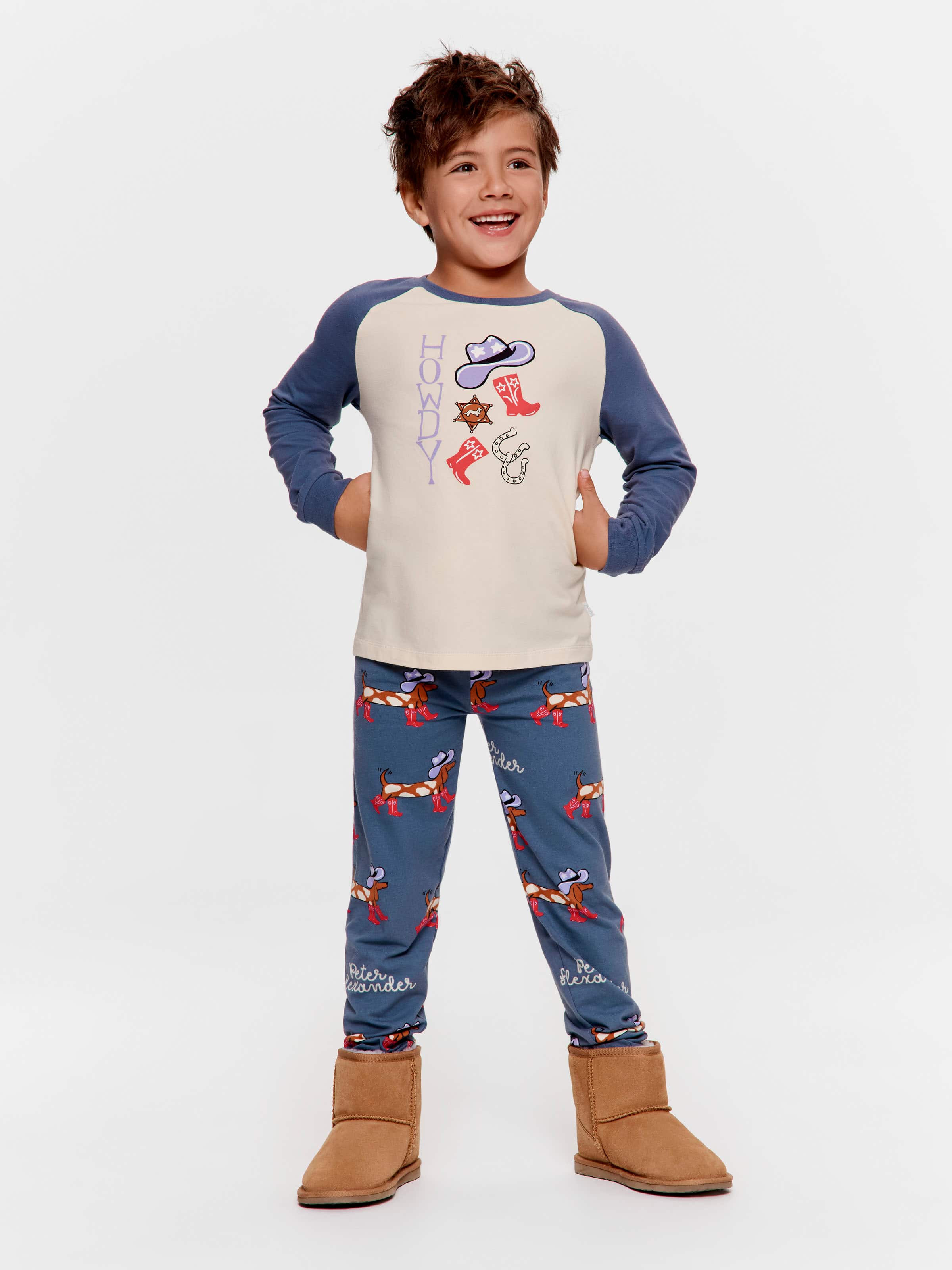 Jnr Boys Cowboy Penny Long Pj Set