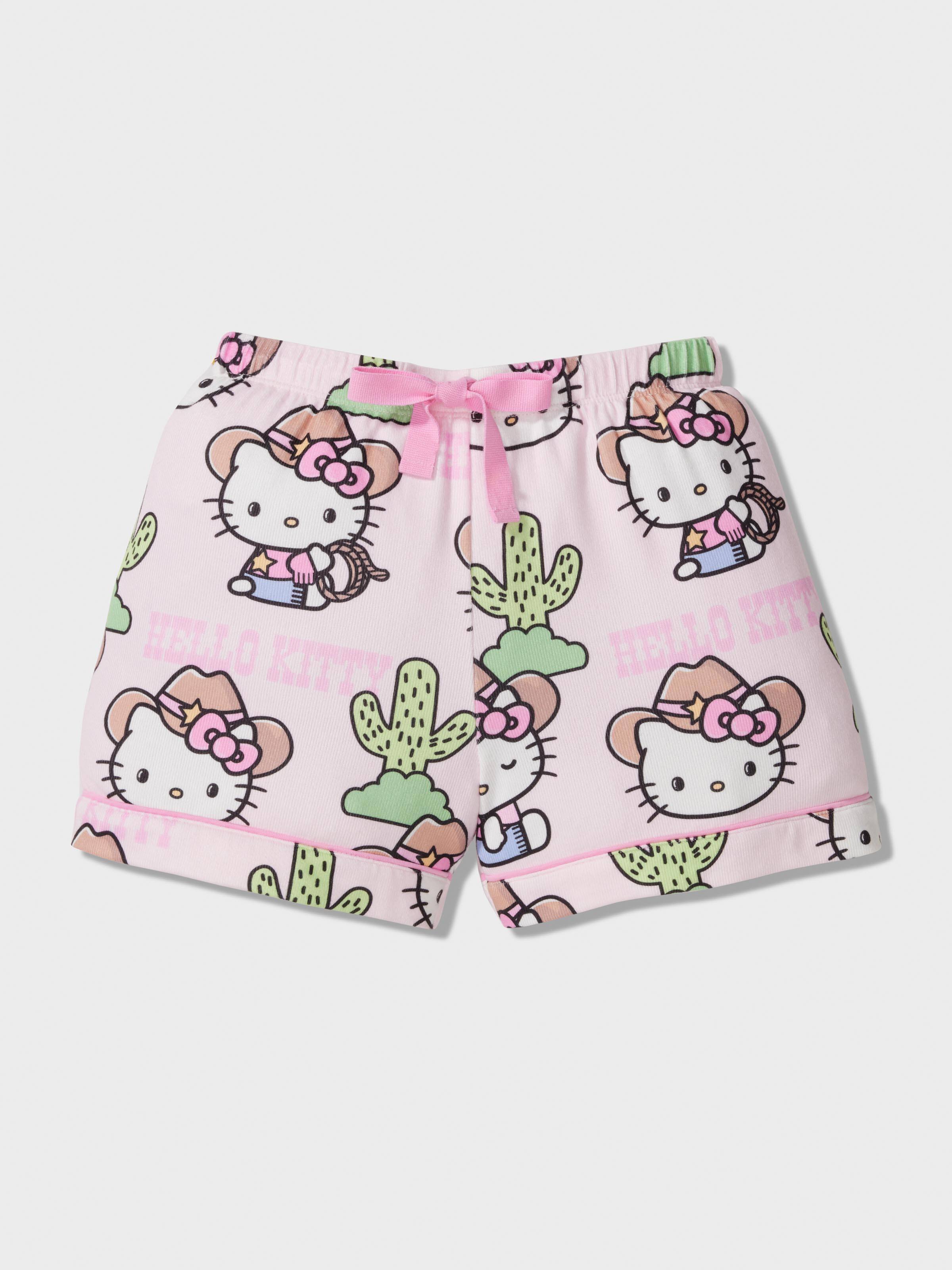 Girls Hello Kitty Cowboy Plush Classic Shortie Pj Set