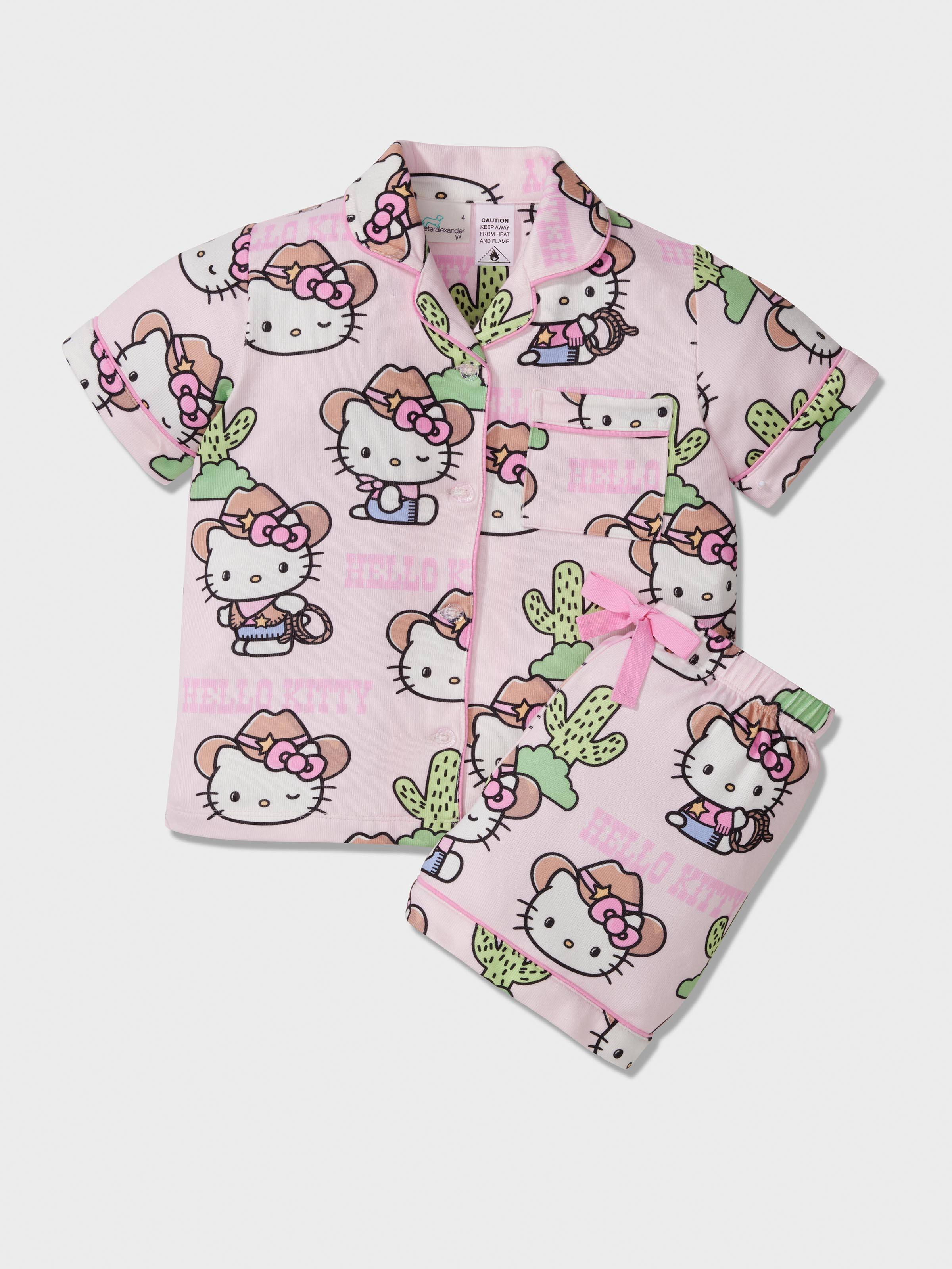 Girls Hello Kitty Cowboy Plush Classic Shortie Pj Set
