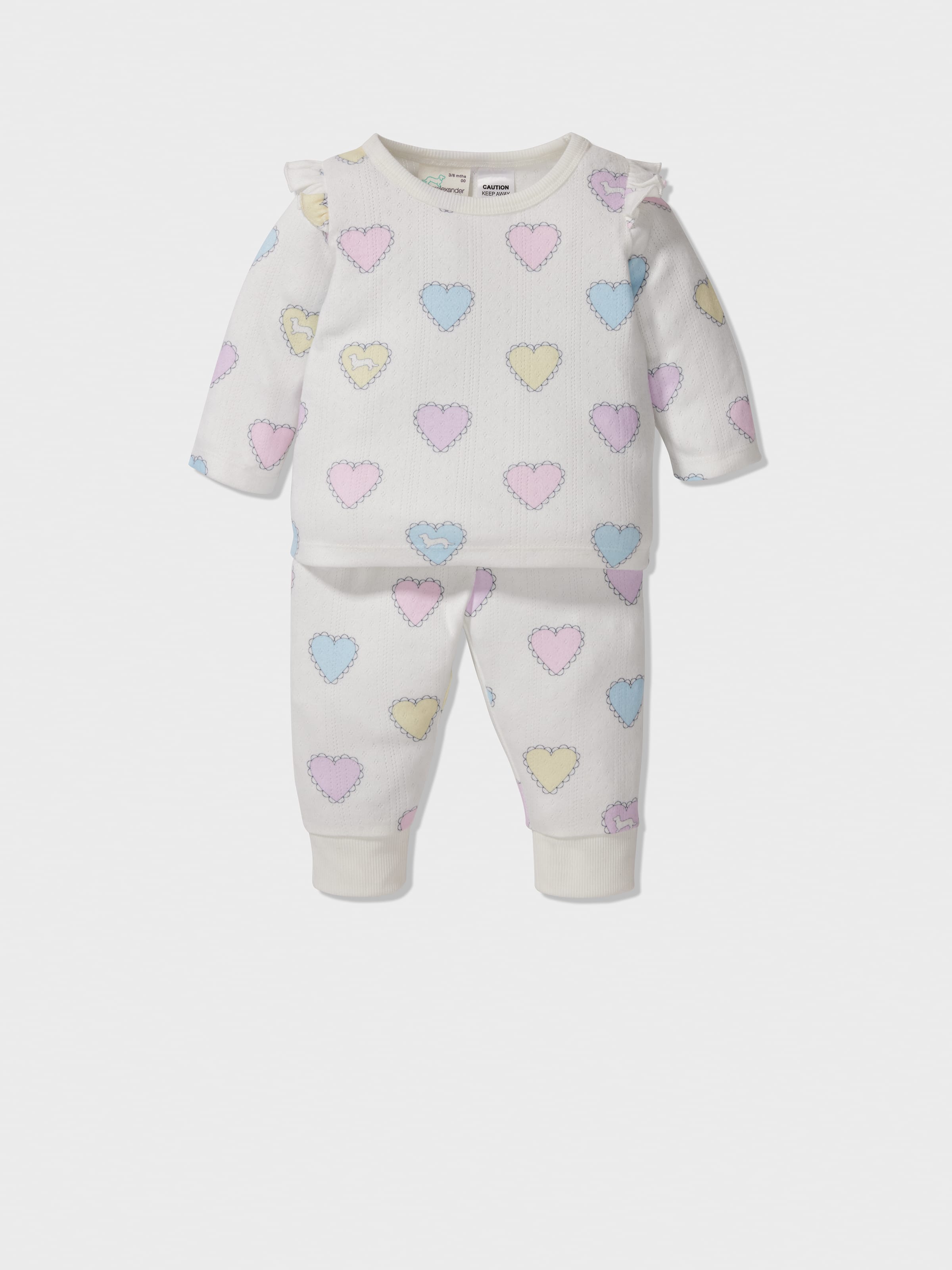 Baby Rainbow Hearts Long Pj Set