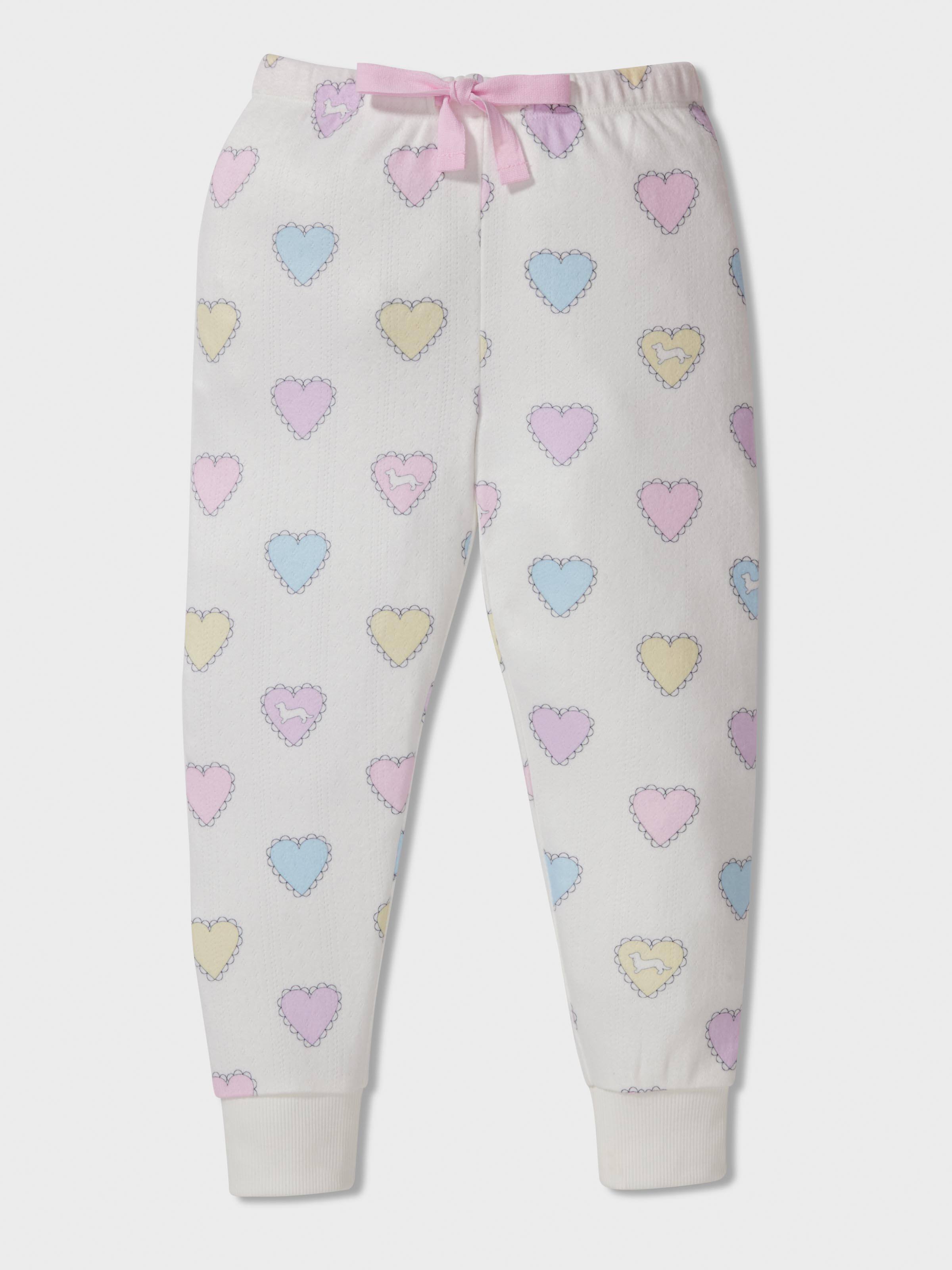 Jnr Girls Rainbow Hearts Long Pj Set