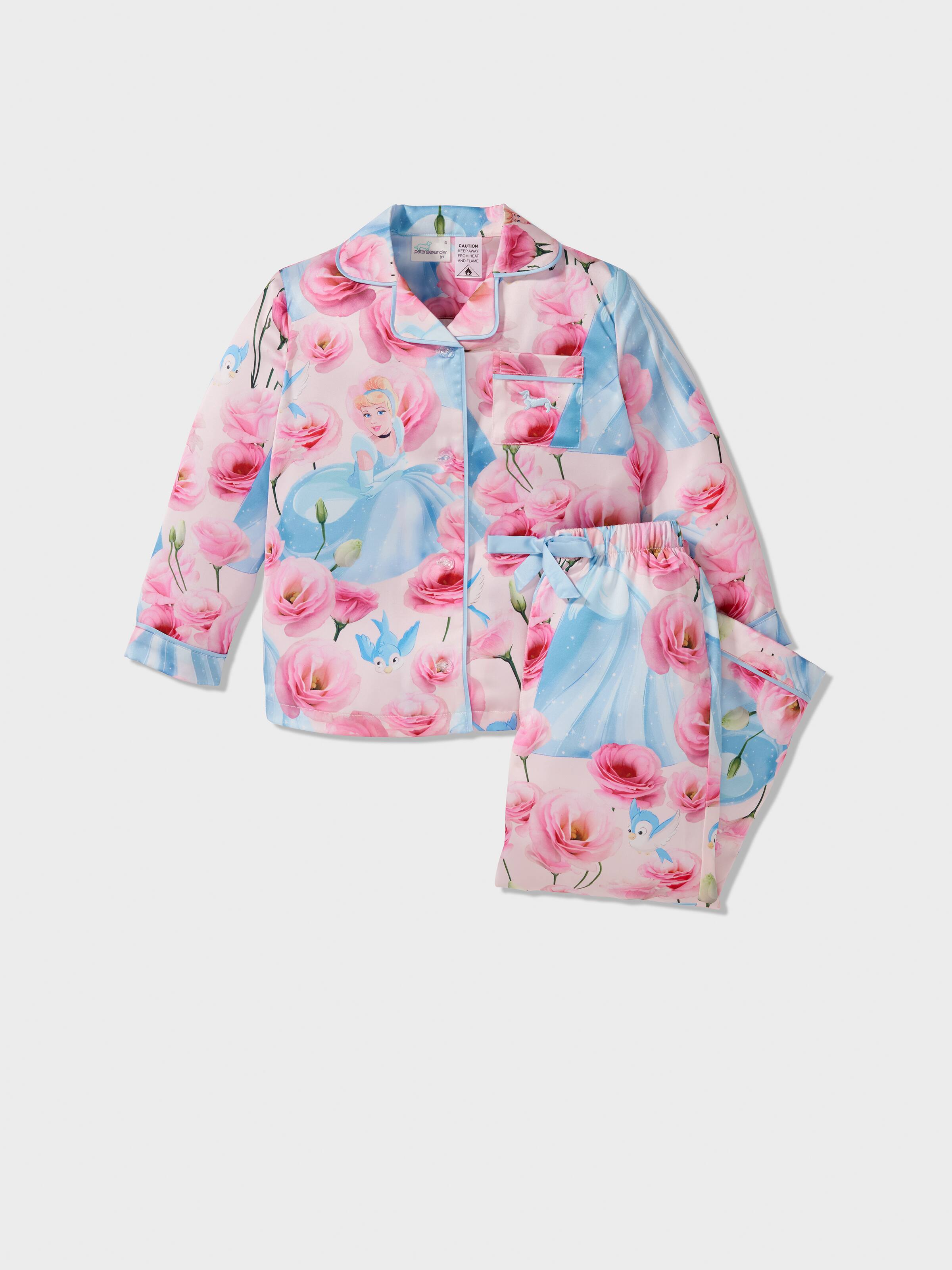 Jnr Girls Disney Cinderella Satin Long Classic Pj Set
