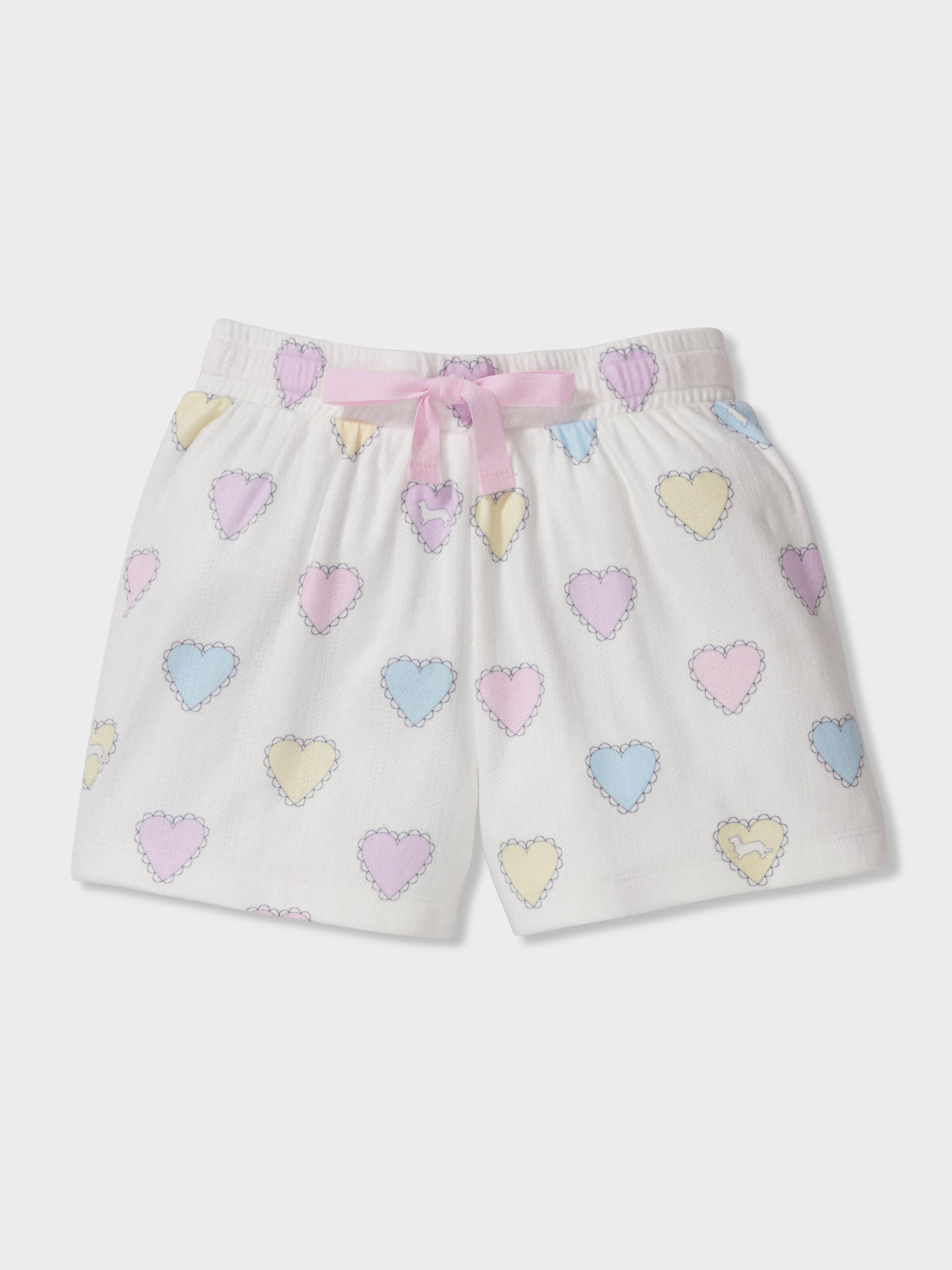 Jnr Girls Rainbow Heart Short Pj Set