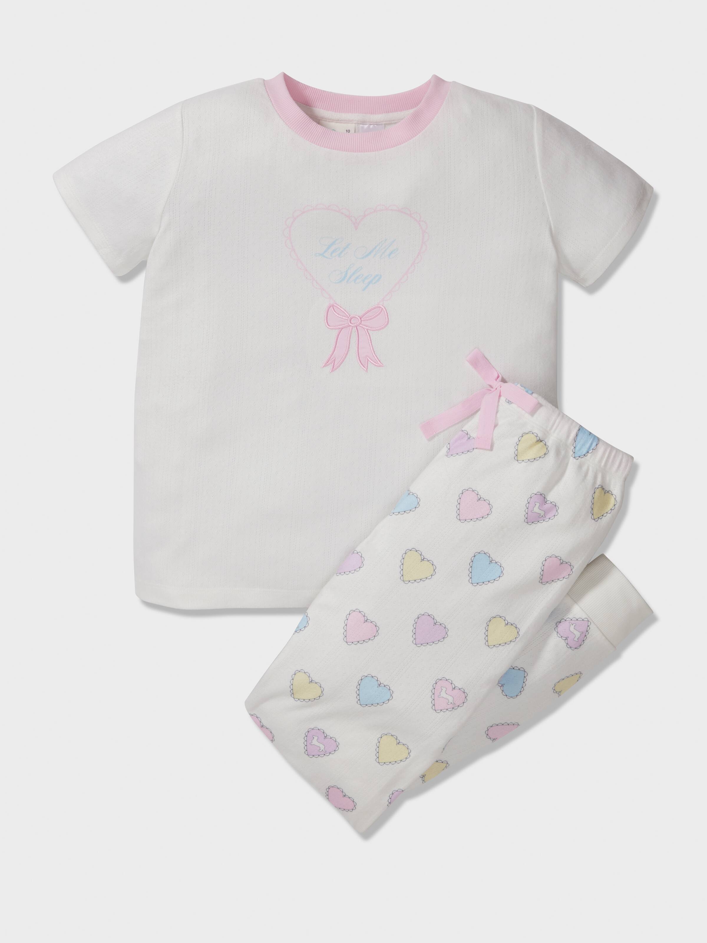 Girls Rainbow Heart Long Pj Set