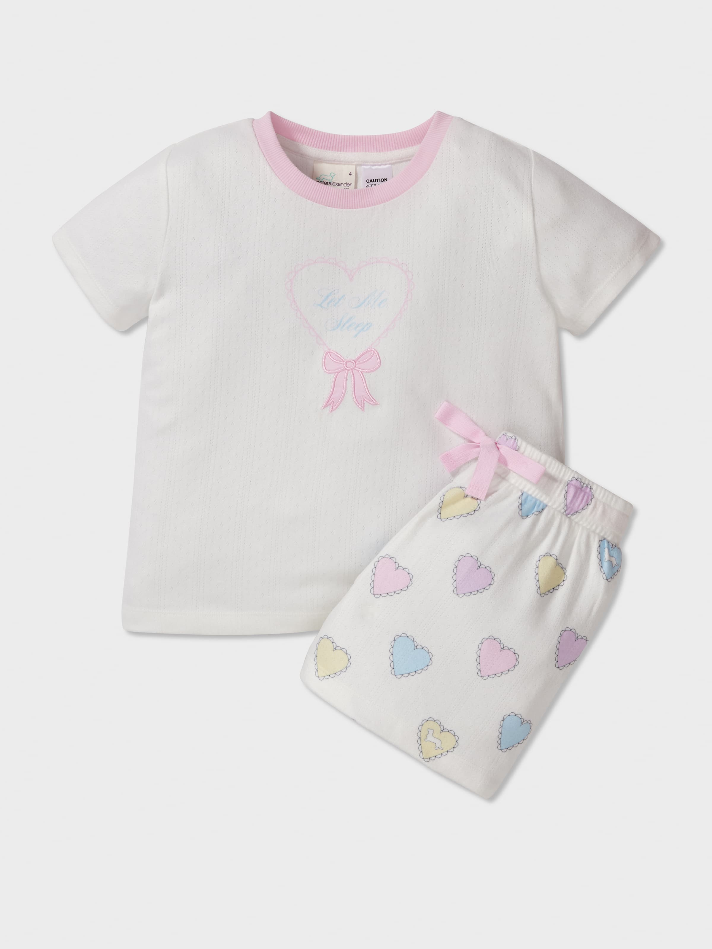 Girls Rainbow Heart Short Pj Set