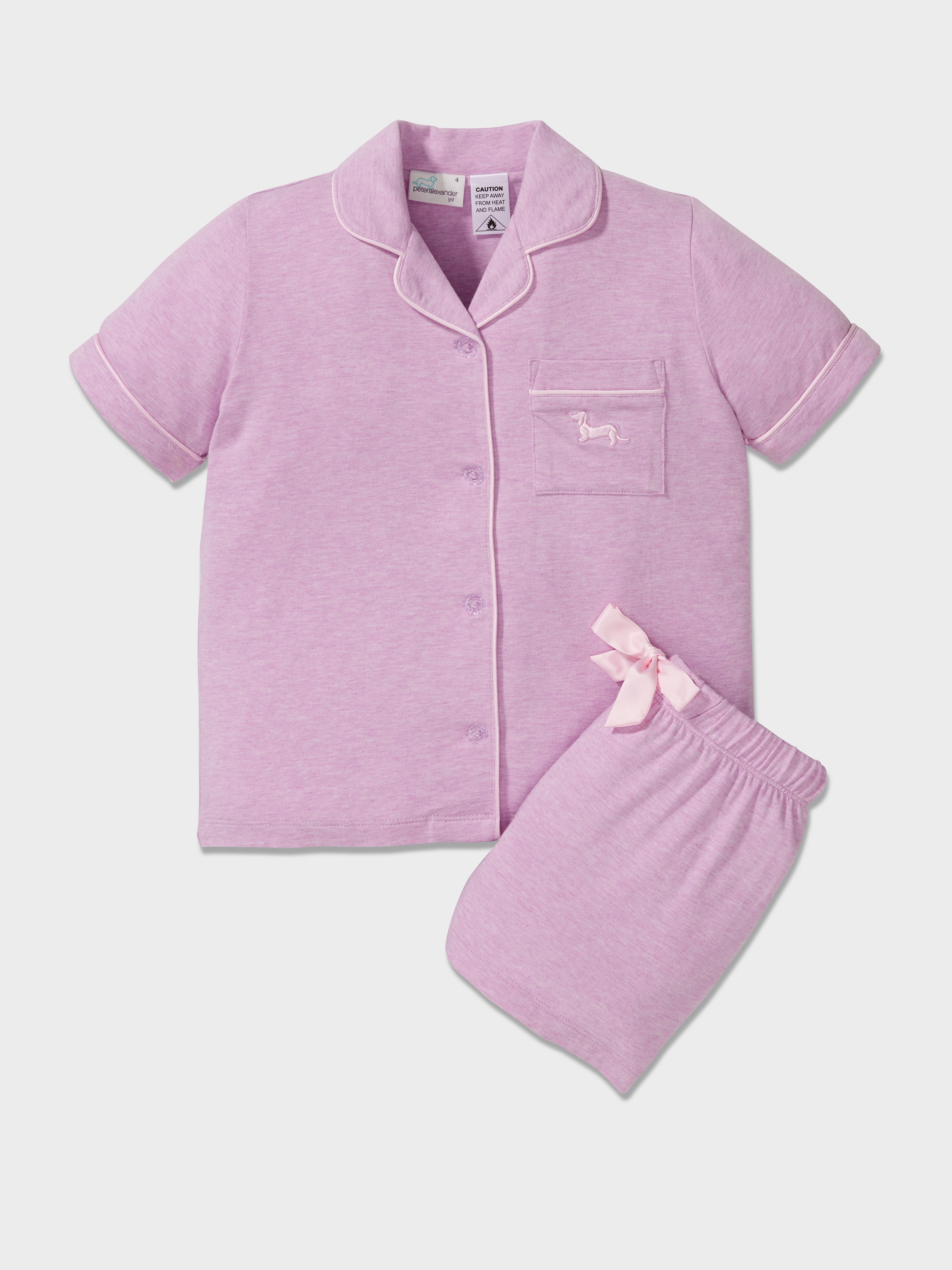Girls Lilac Bamboo Short Classic Pj Set