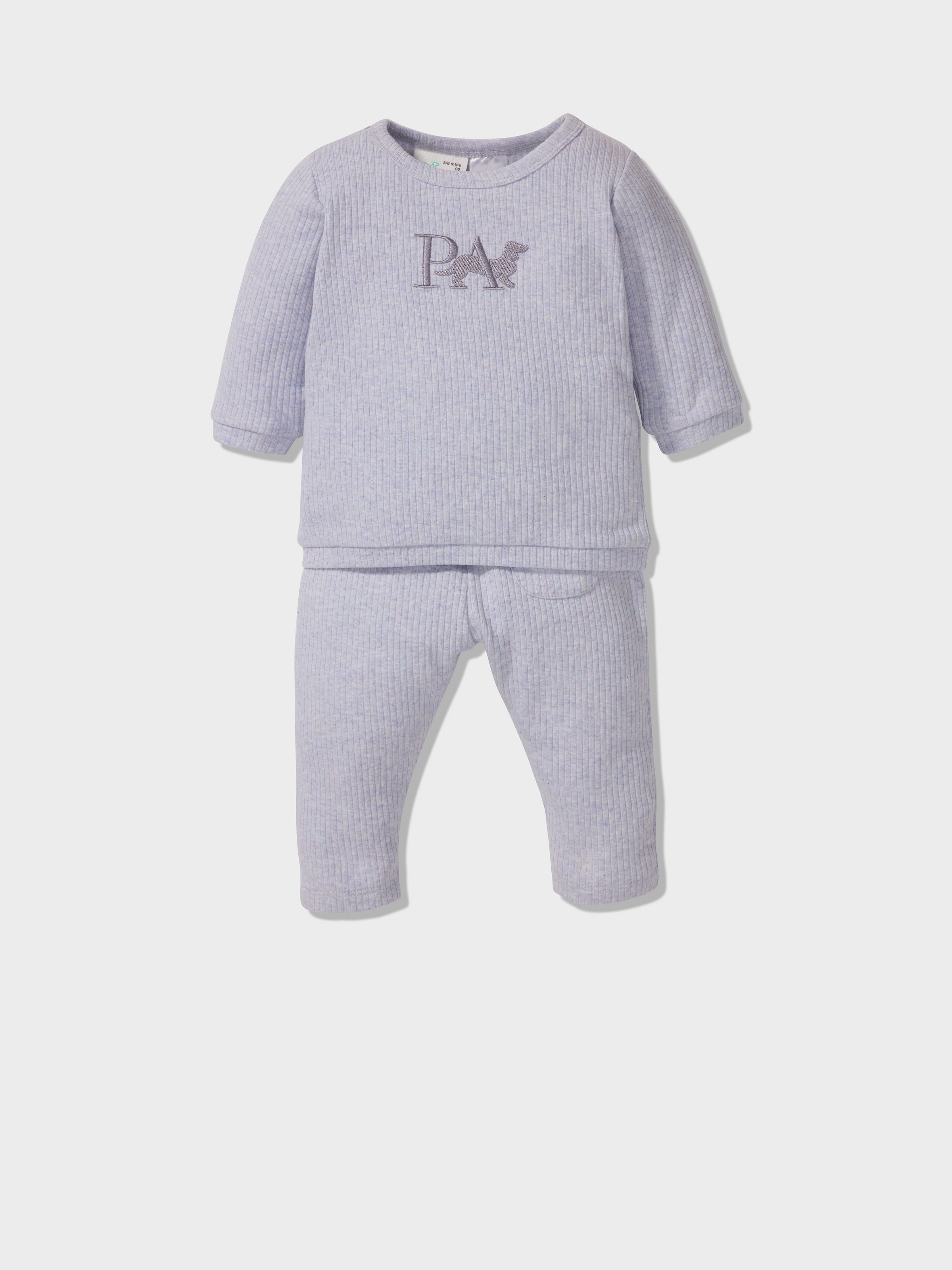 Baby Organic Blue Marle Long Pj Set
