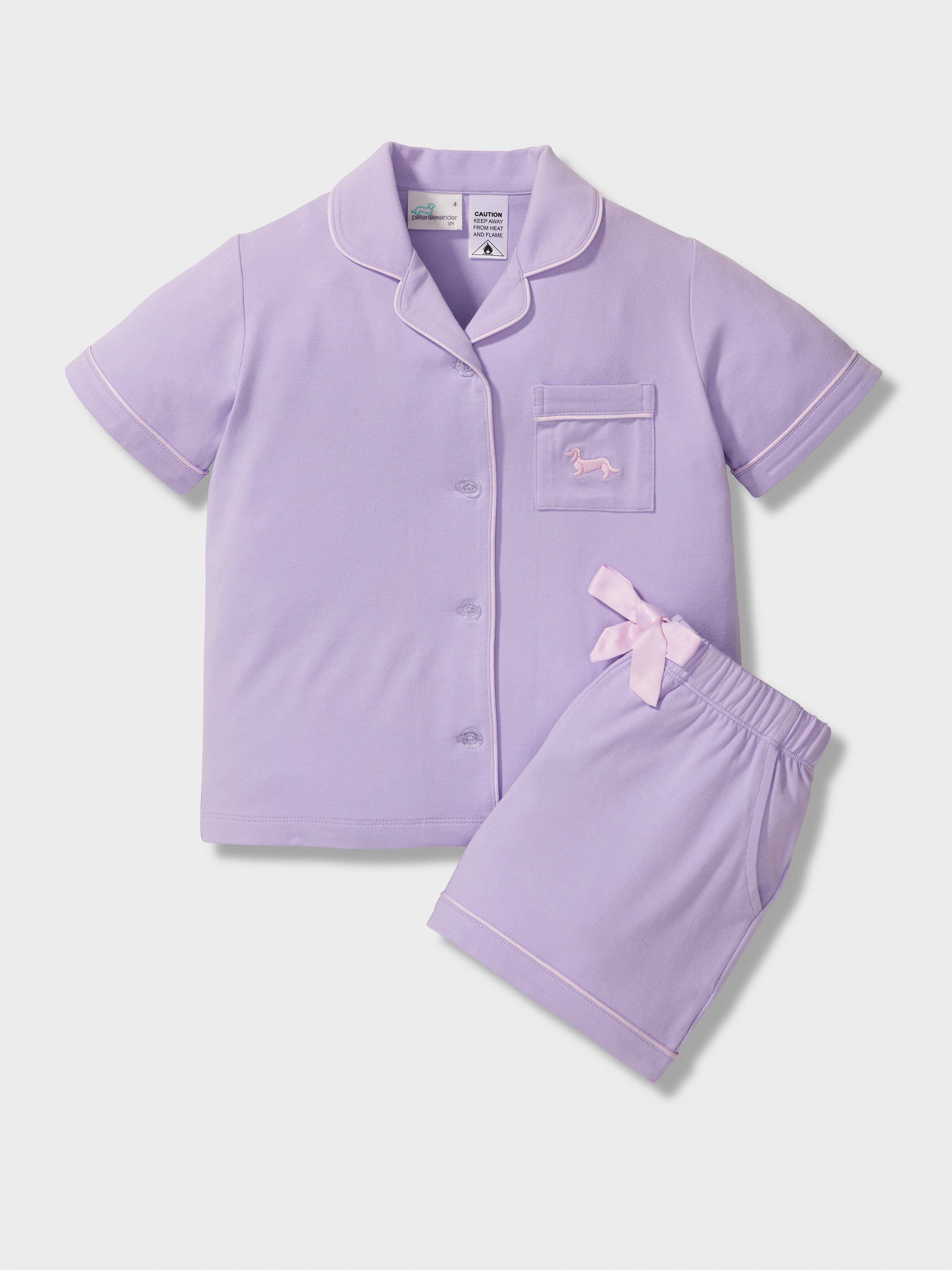 Girls Lilac Bamboo Classic Shortie Pj Set