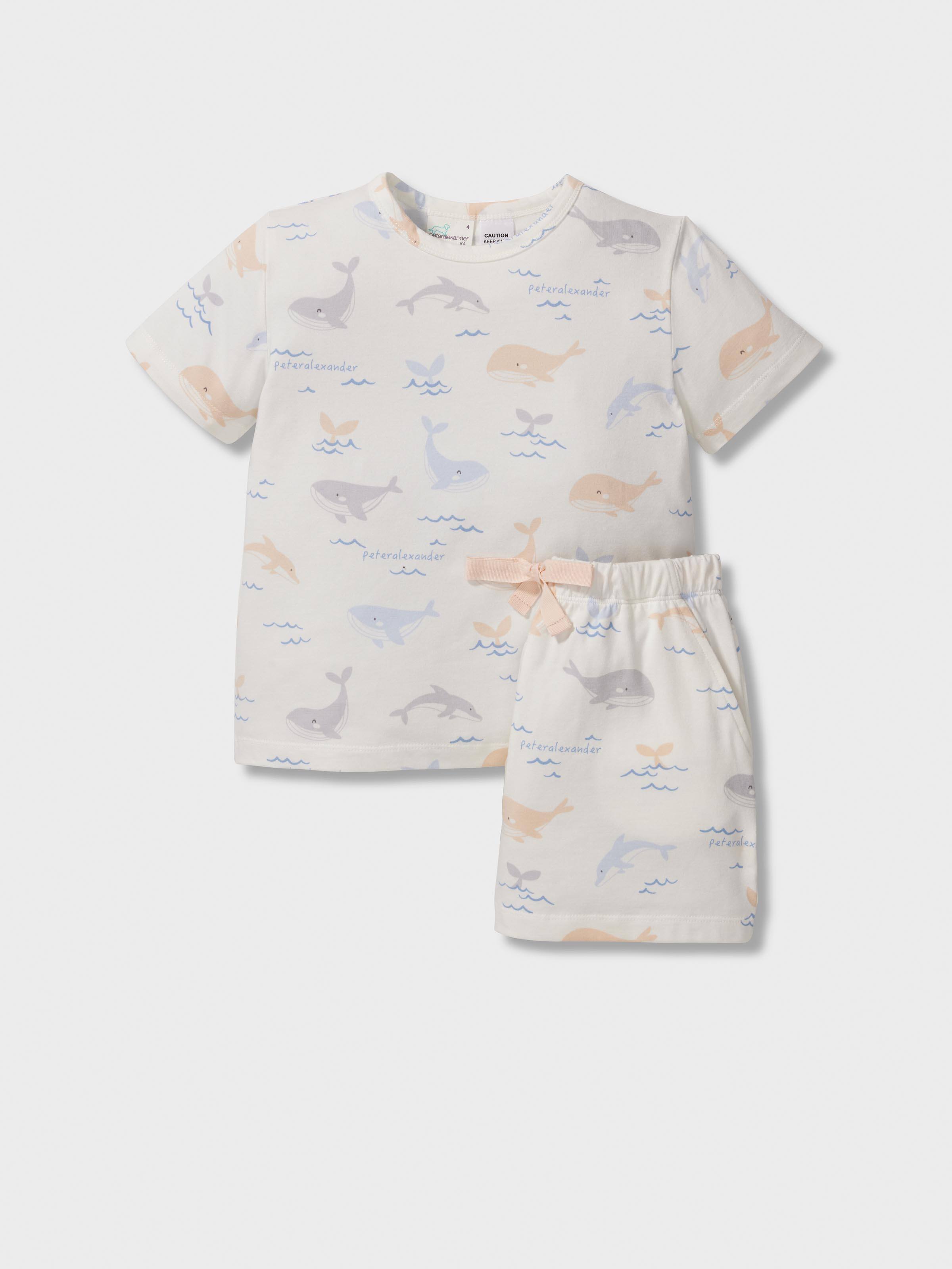 Jnr Kids Organic Whale Short Pj Set