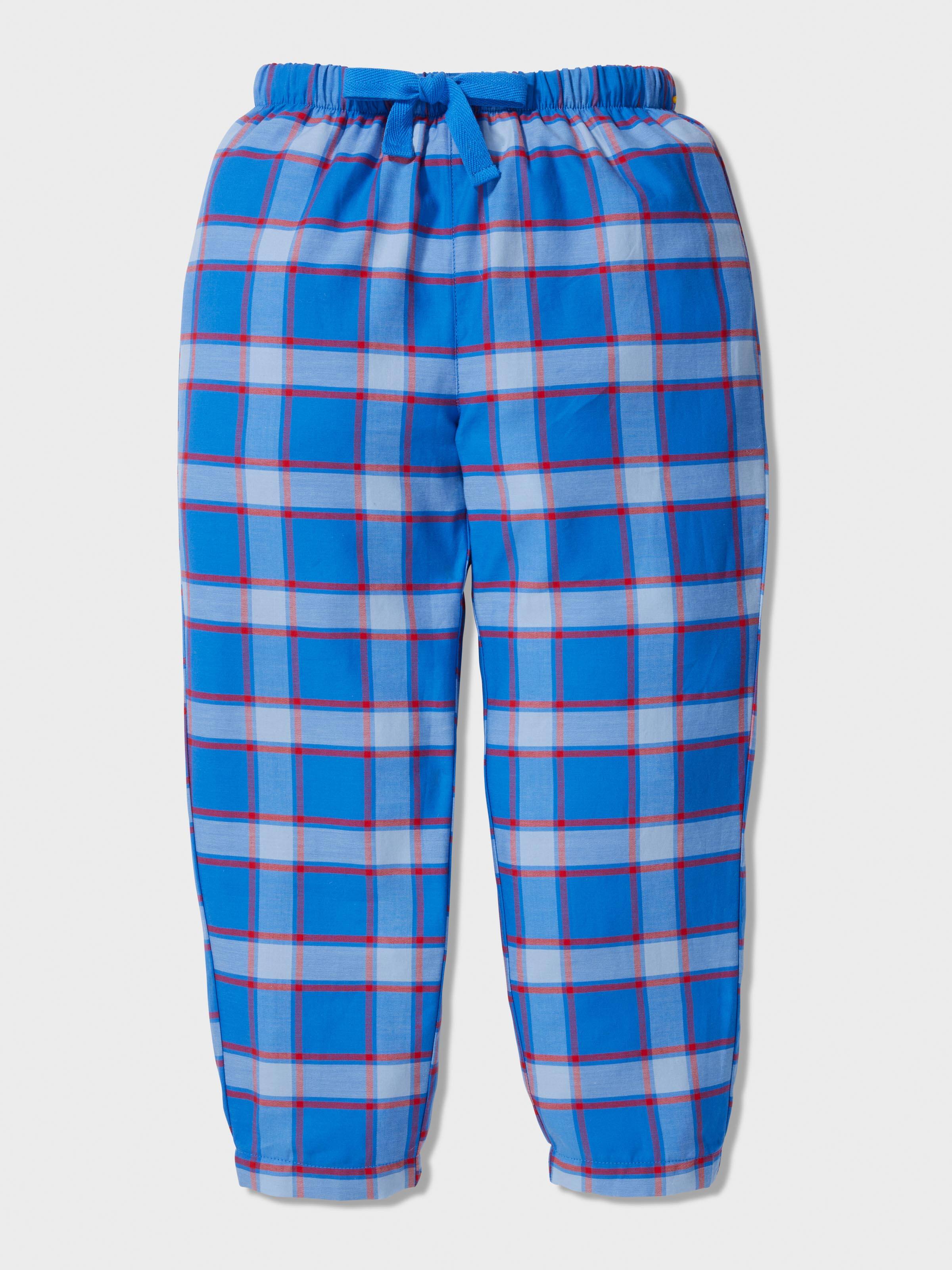 Jnr Boys Heritage Blue Check Long Pj Set