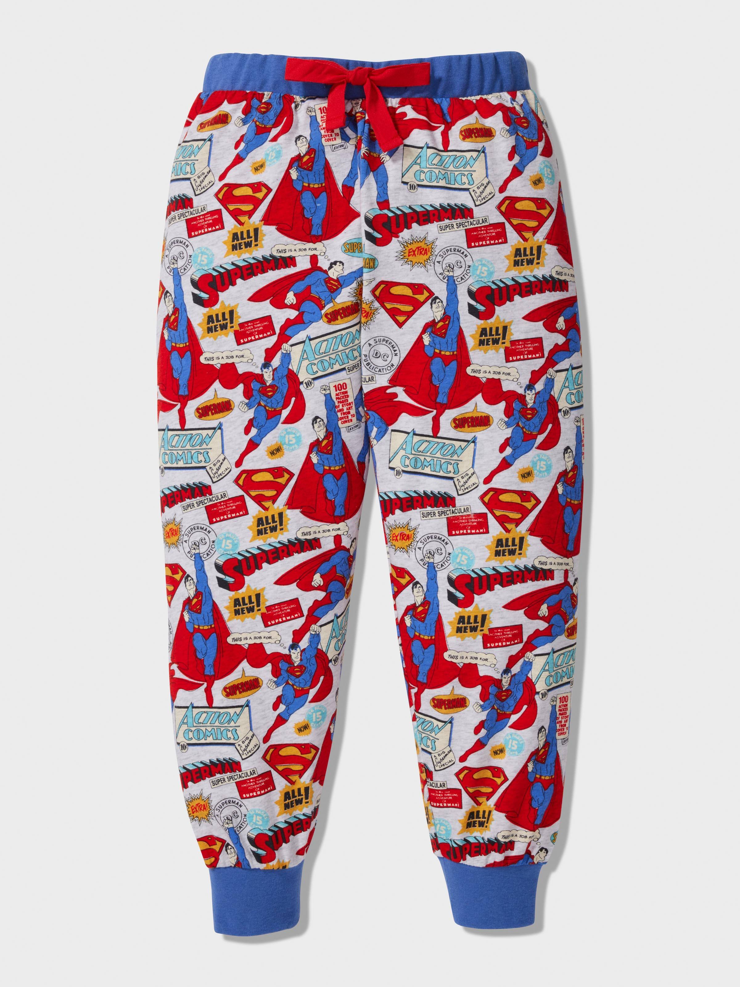 Jnr Boys Superman Comic Long Pj Set