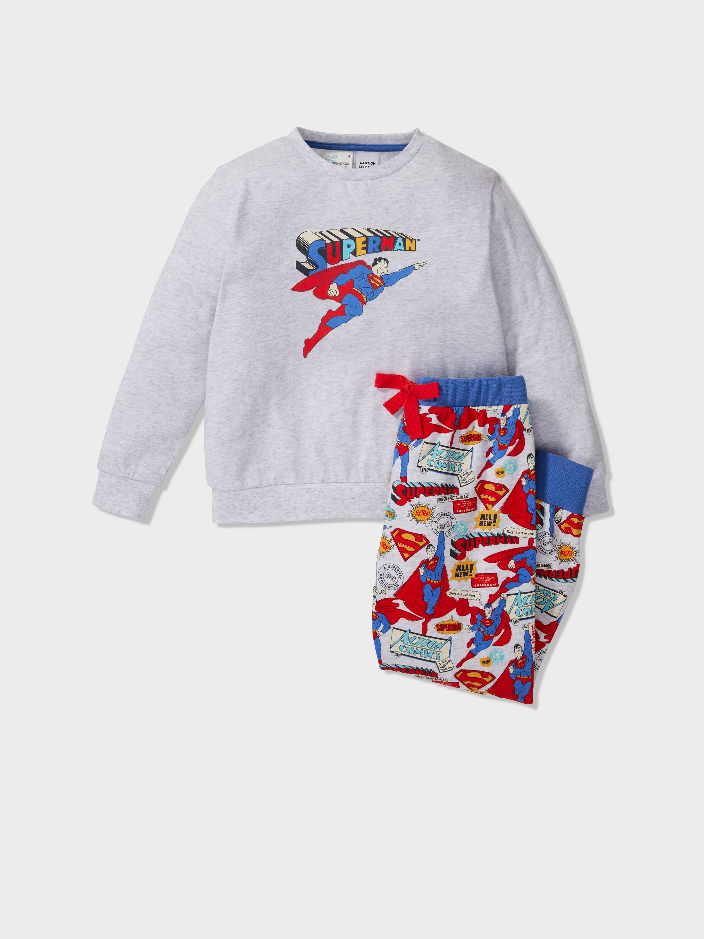 Jnr Boys Superman Comic Long Pj Set