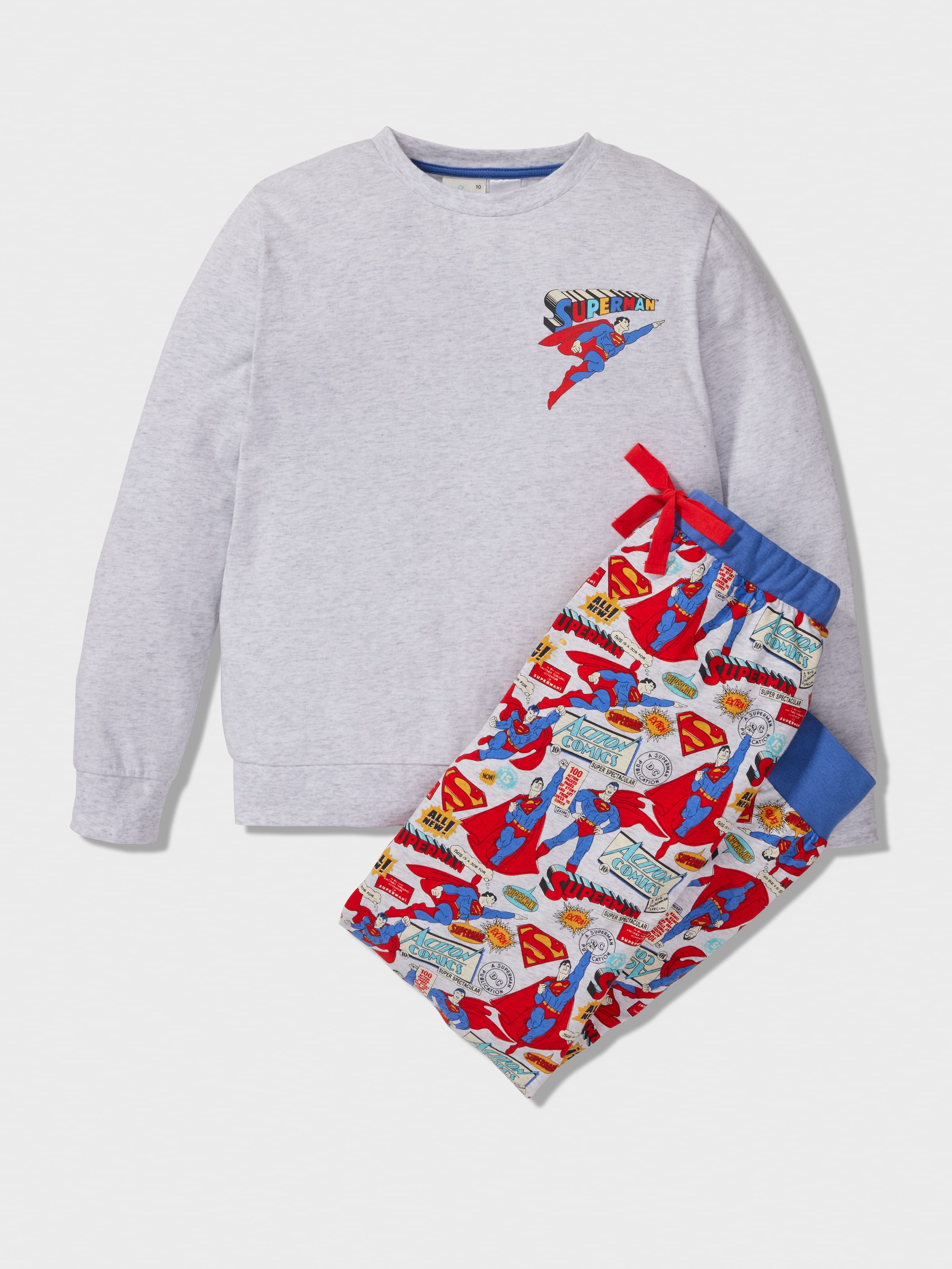 Boys Superman Comic Long Pj Set