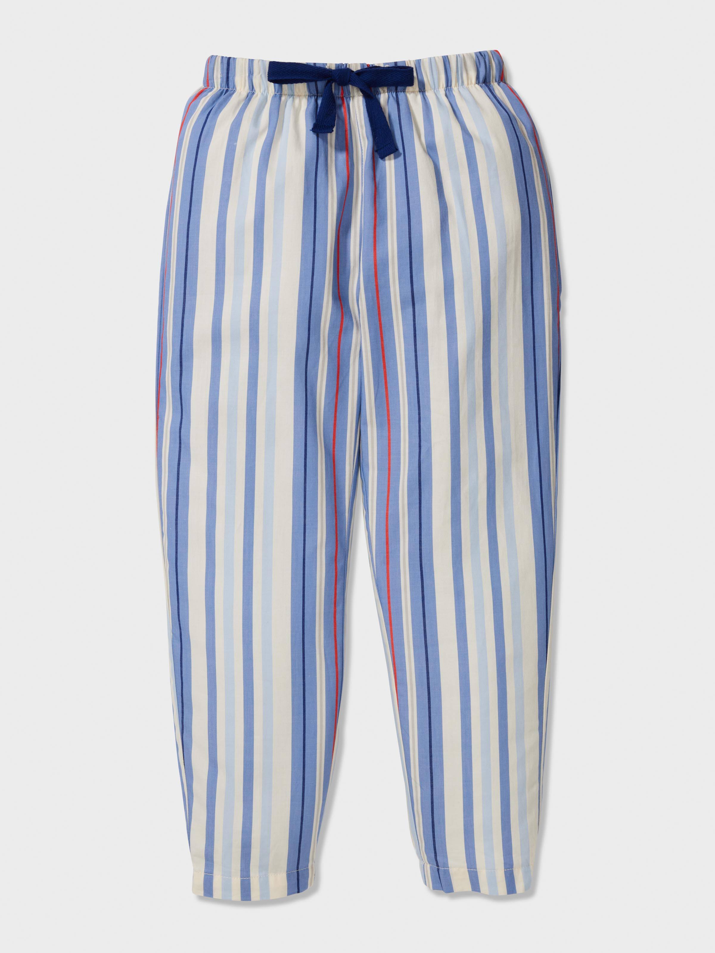 Jnr Boys Blue Stripe Long Classic Pj Set