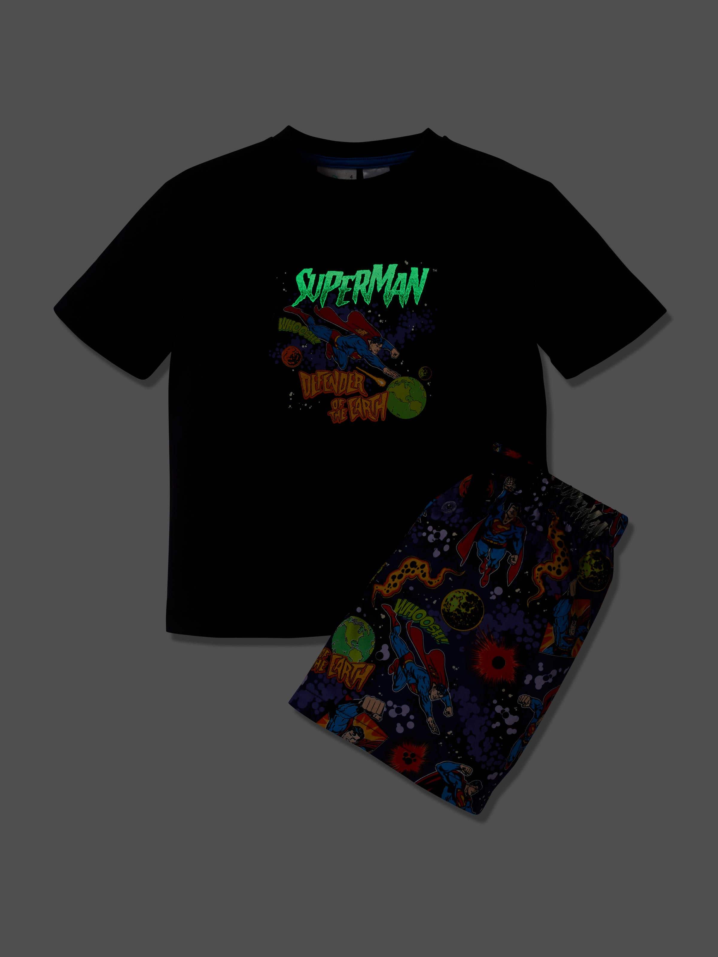 Boys 'Glow In The Dark' Superman Short Pj Set