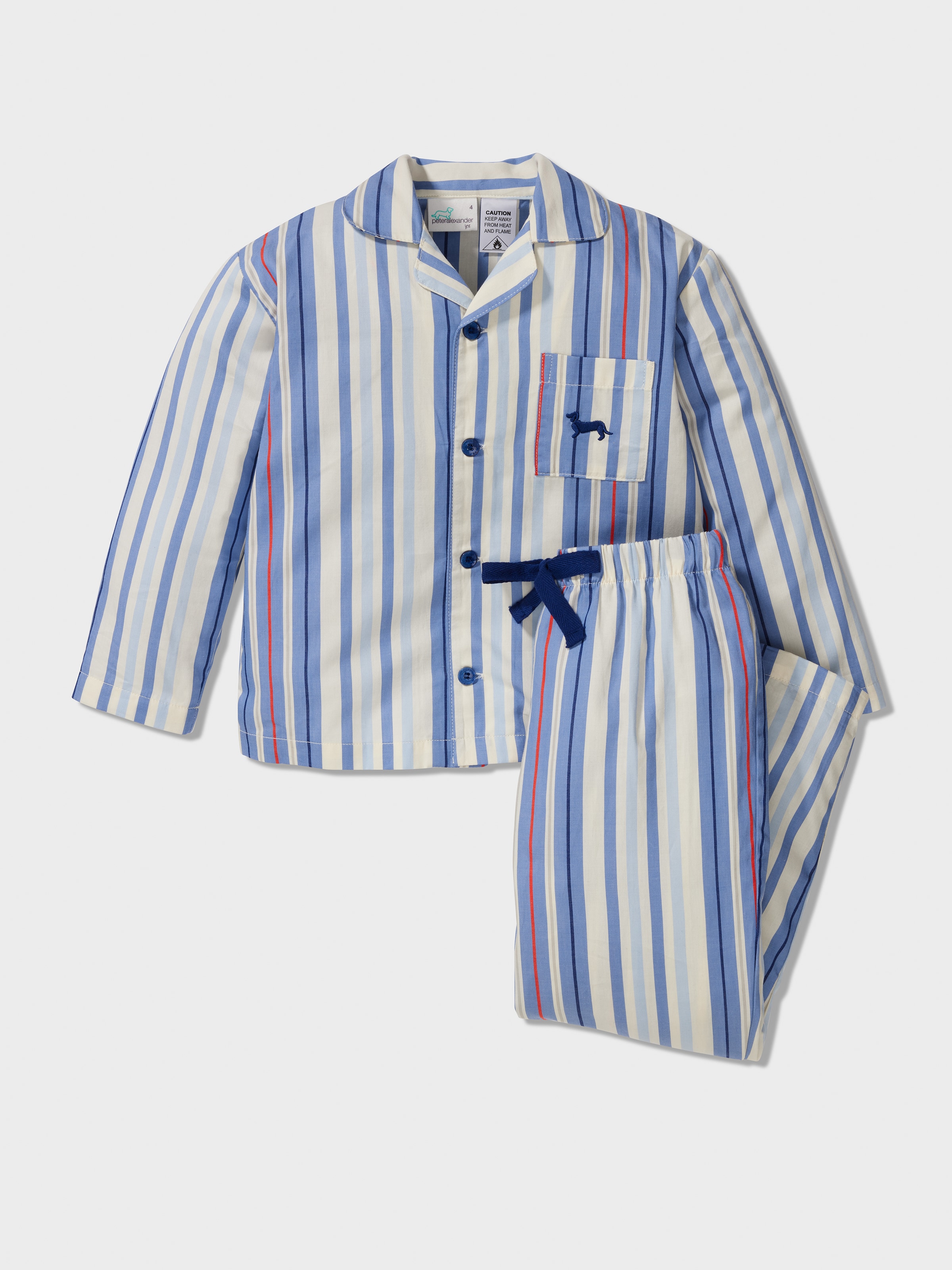 Boys Blue Stripe Long Classic Pj Set