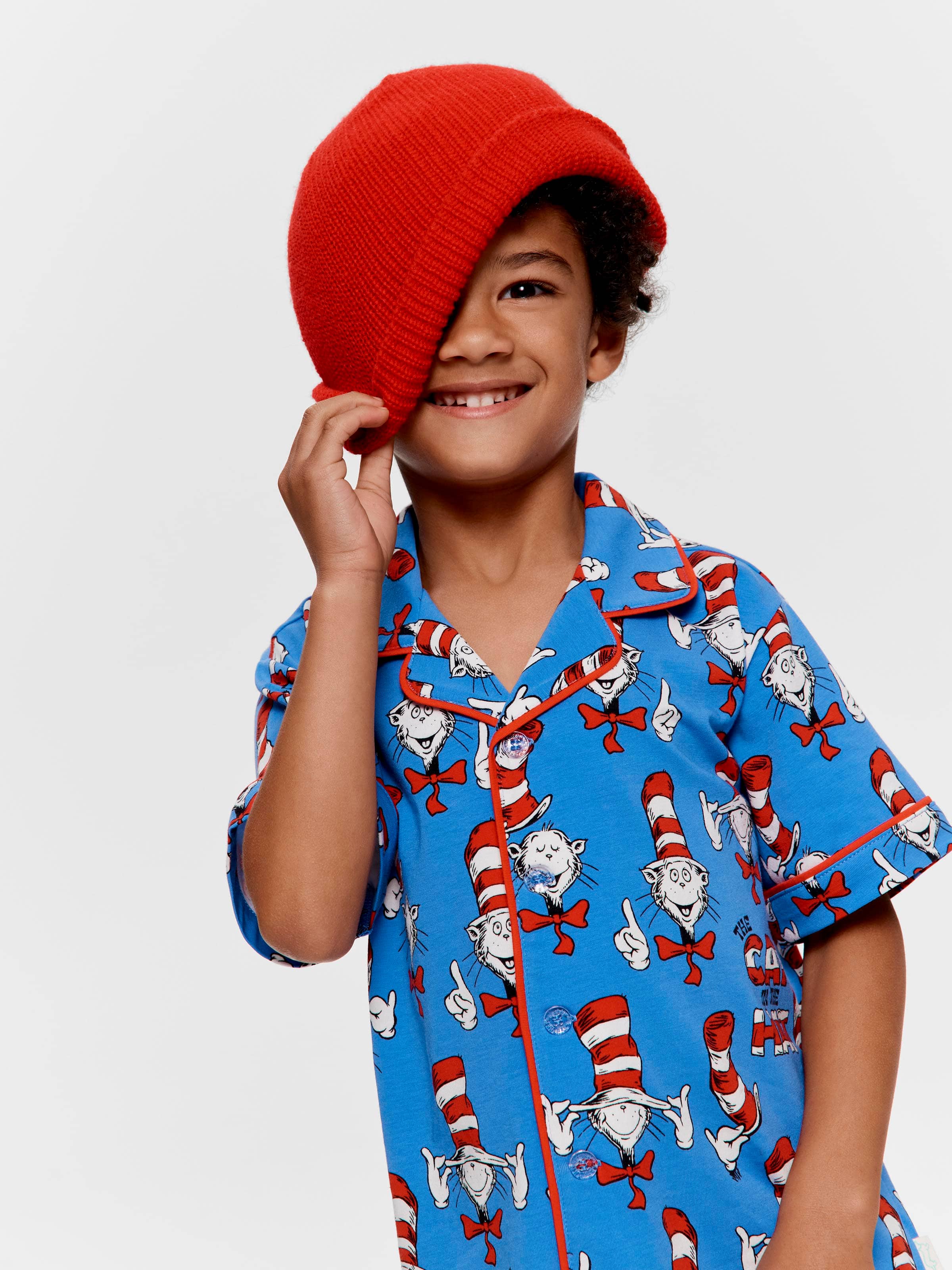Jnr Boys Cat In Hat Classic Short Pj Set