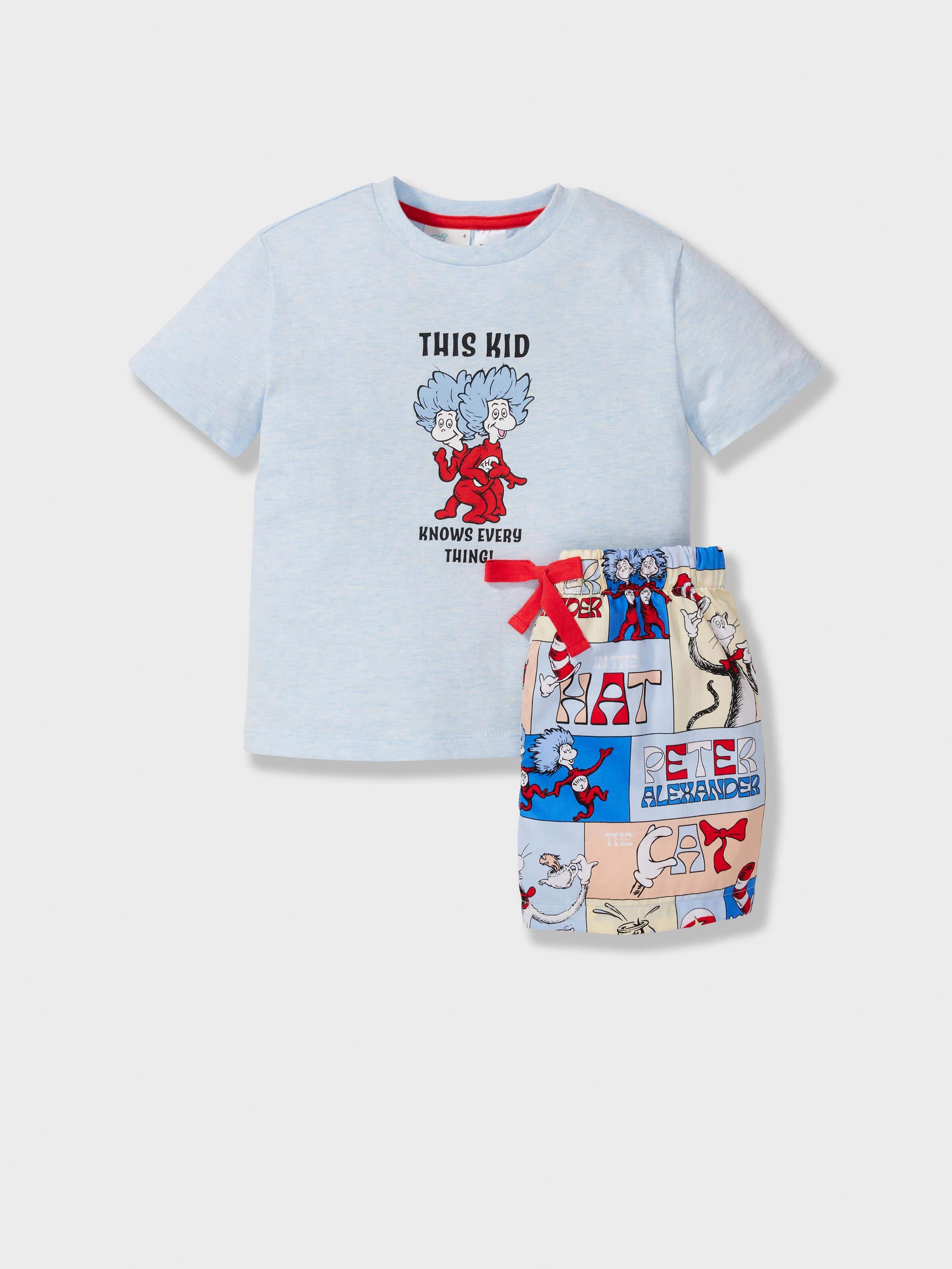 Jnr Kids Cat In The Hat Short Pj Set