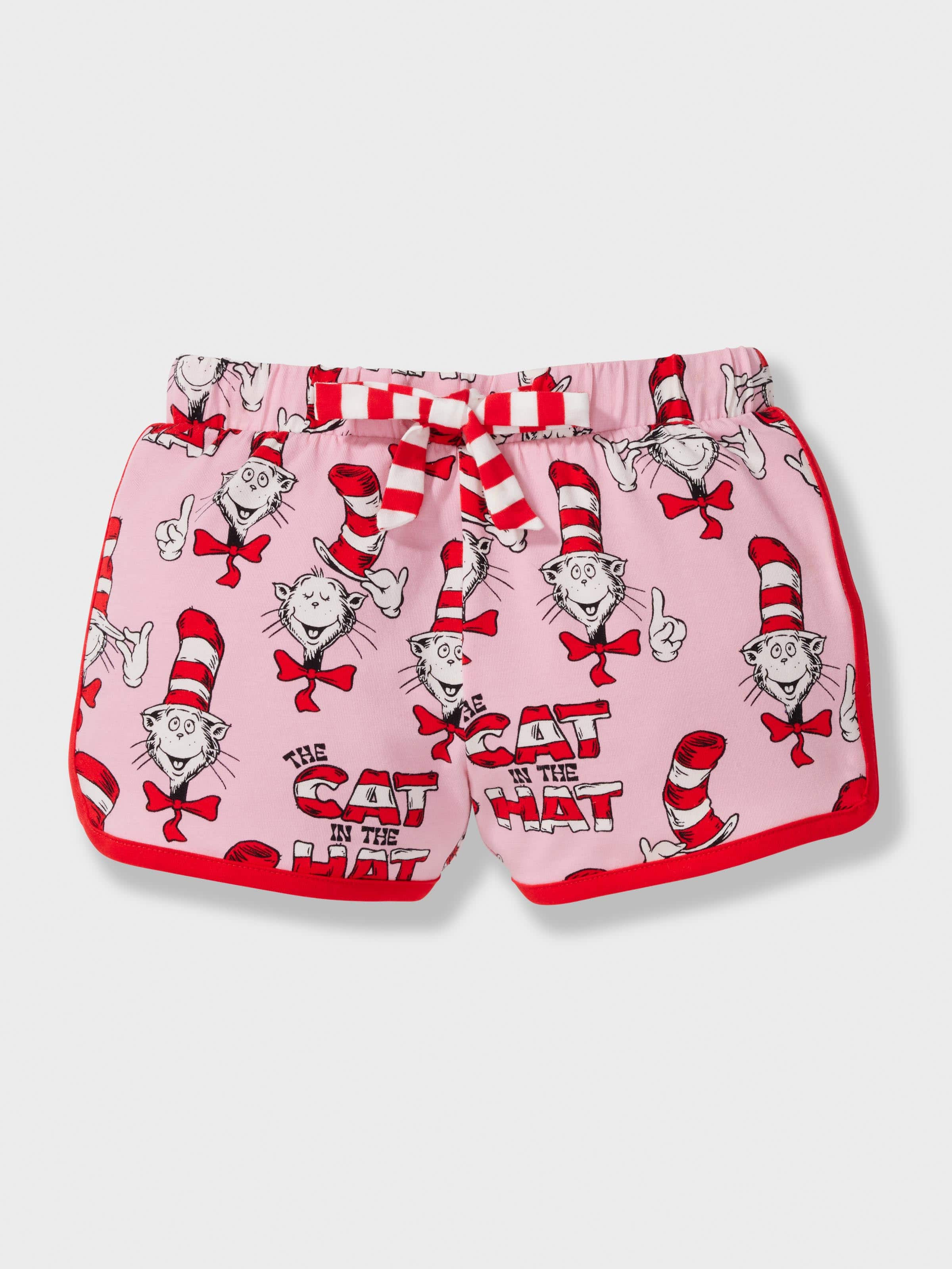 Jnr Girls Pink 'Cat In Hat' Short Pj Set