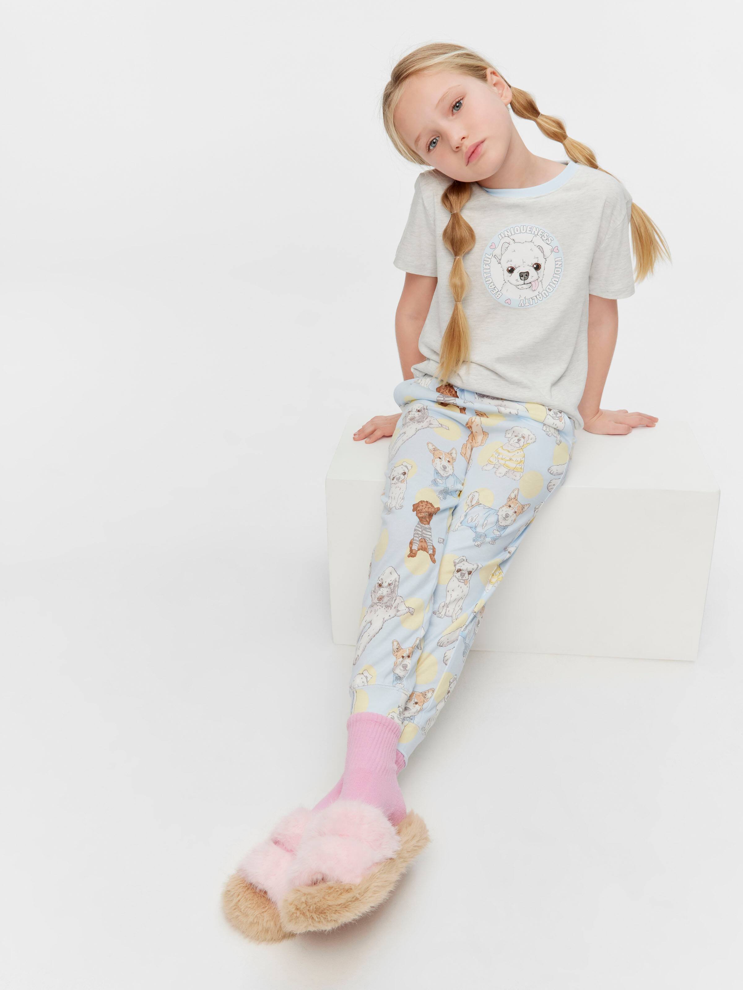Jnr Girls Puppy Spots Pj Set