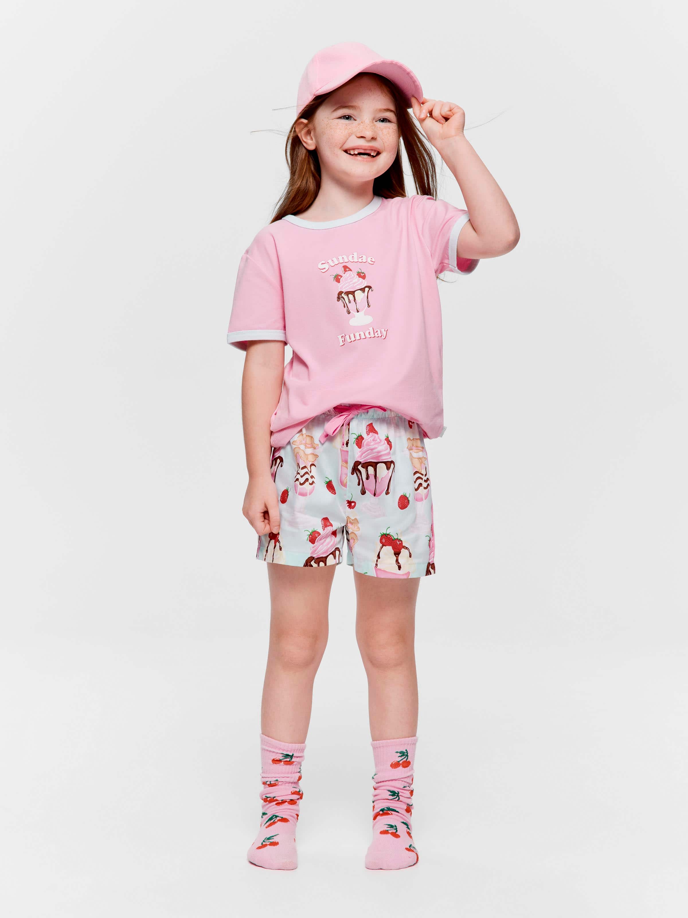 Jnr Girls Ice-Cream Sundae Short Pj Set