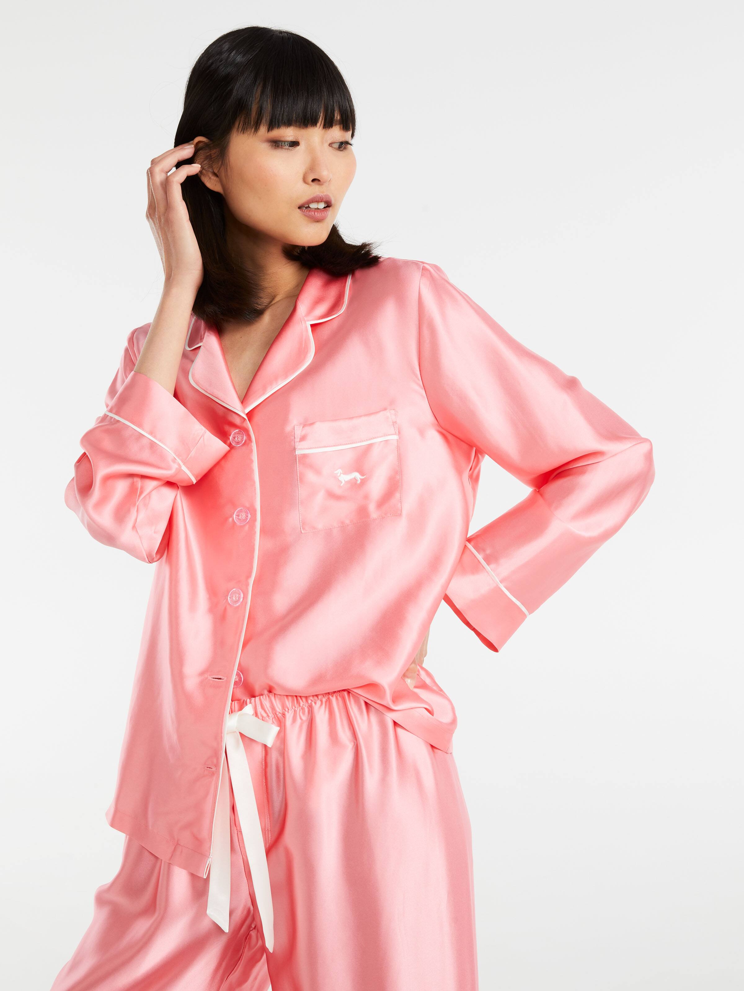 100% Silk Posh Rose Pj Set With Eye Mask