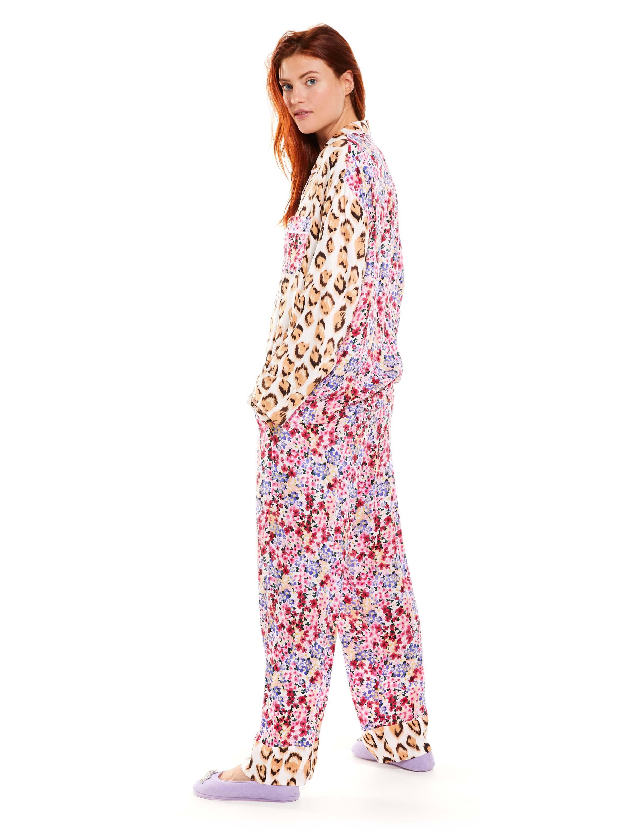 Floral Leopard Long Sleeve Pj Set