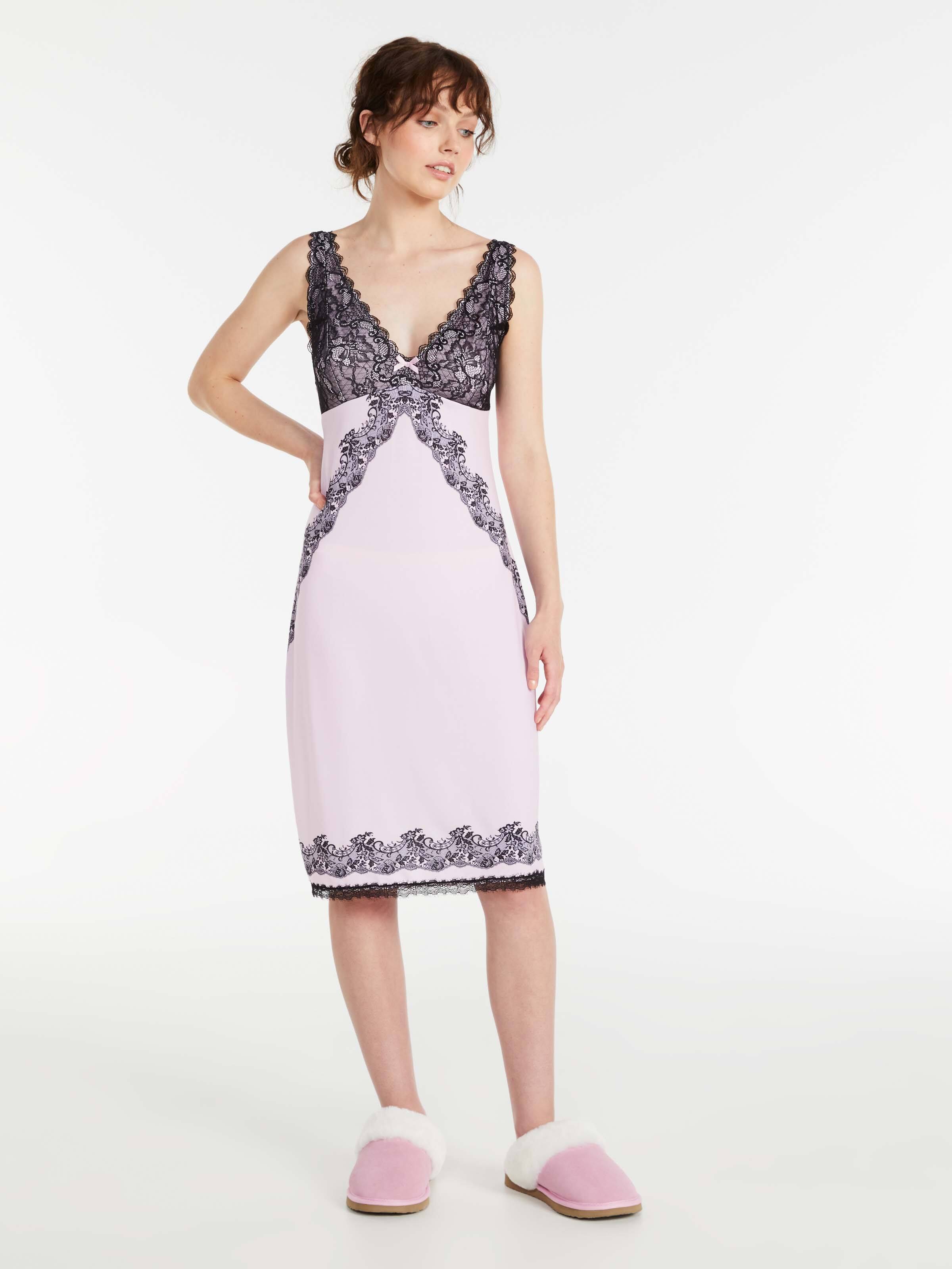 Lace Trim Pastel Slinky