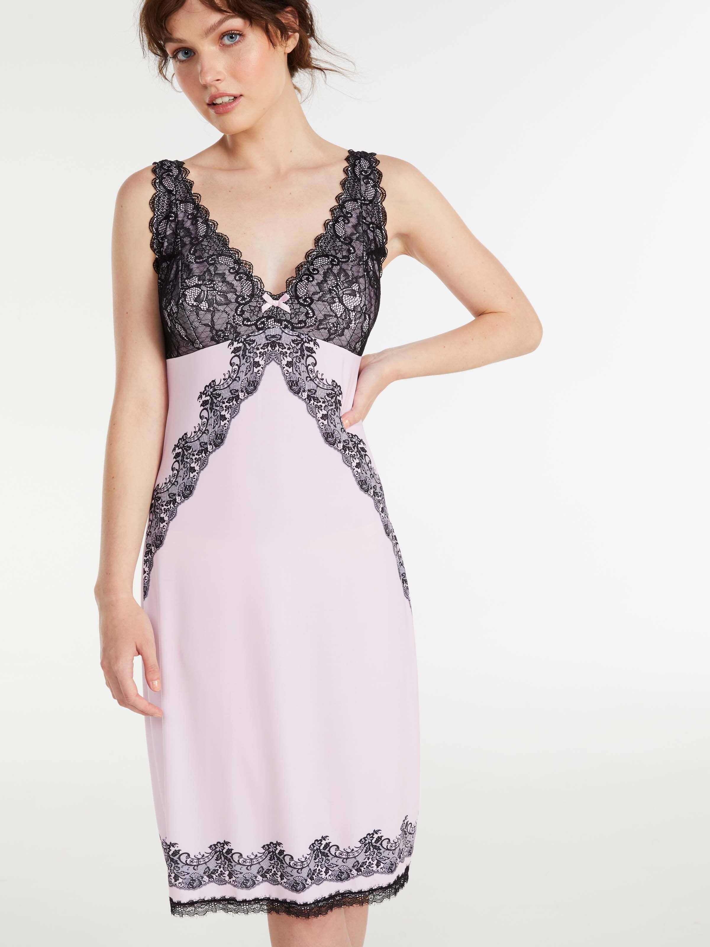 Lace Trim Pastel Slinky