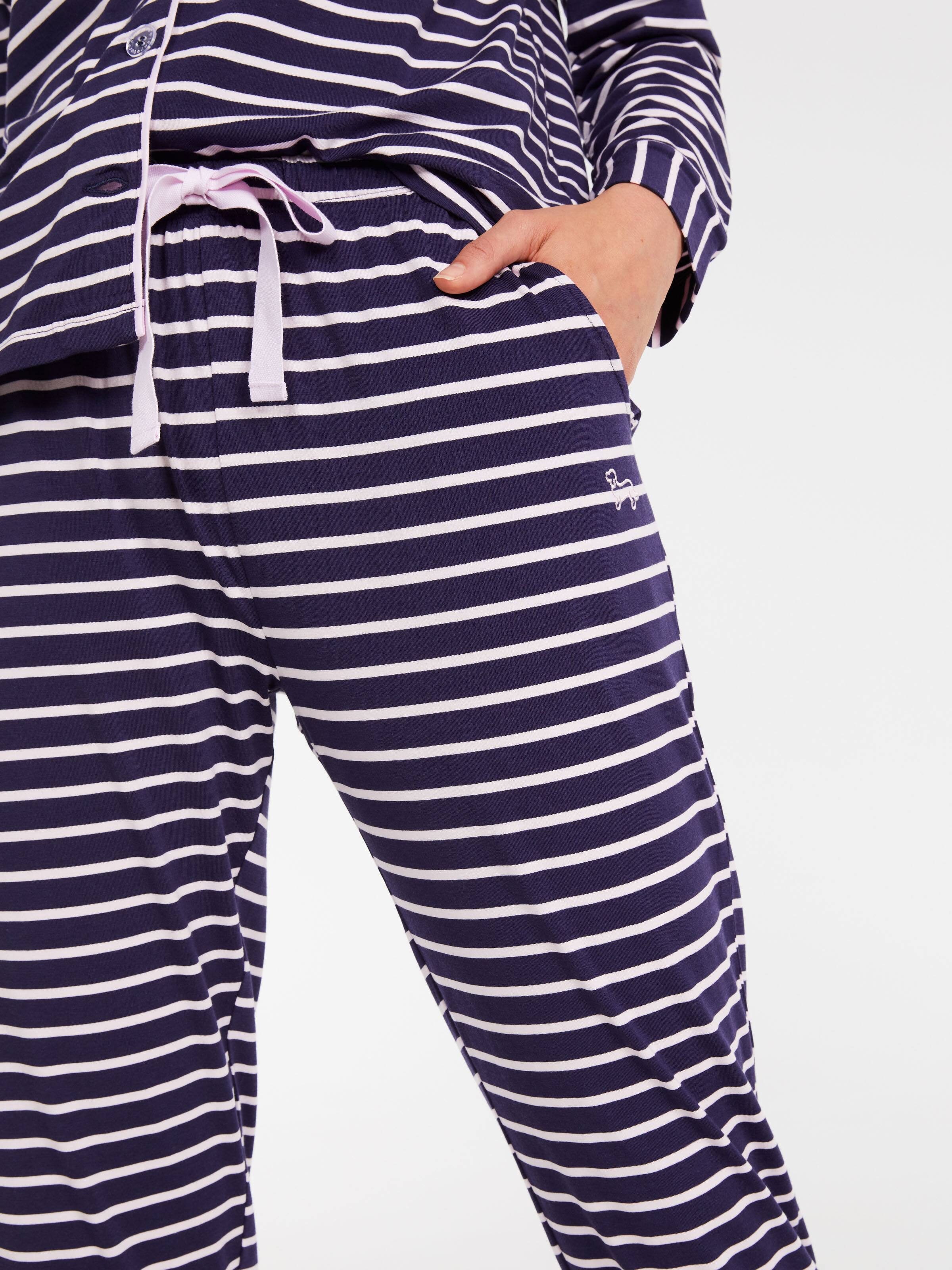Navy Stripe Tapered Pj Pant