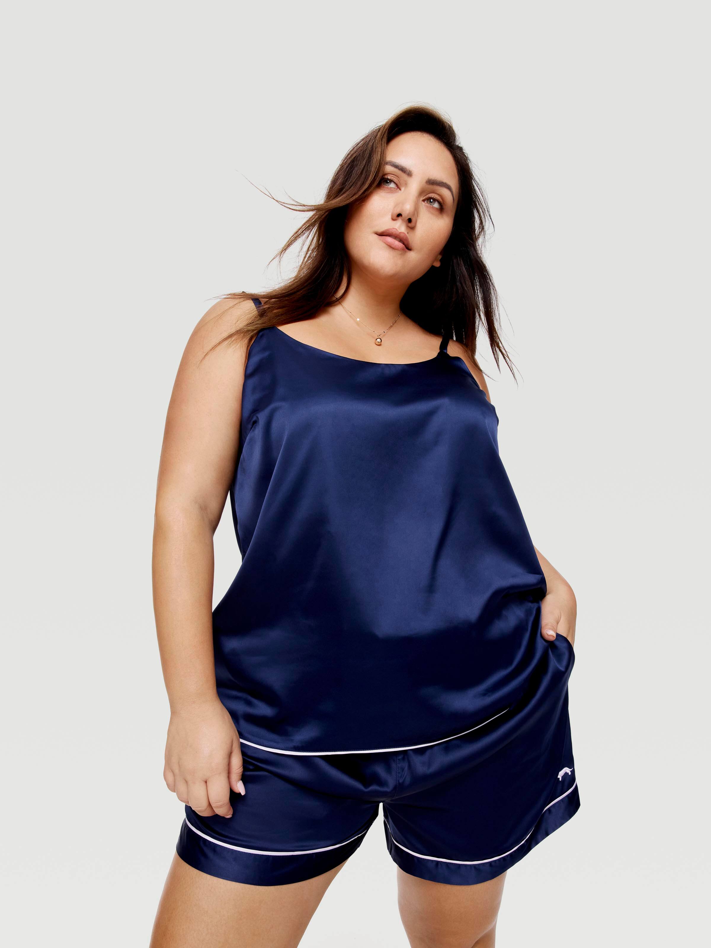 Women's Plus Size Satin Pyjamas - Tops 