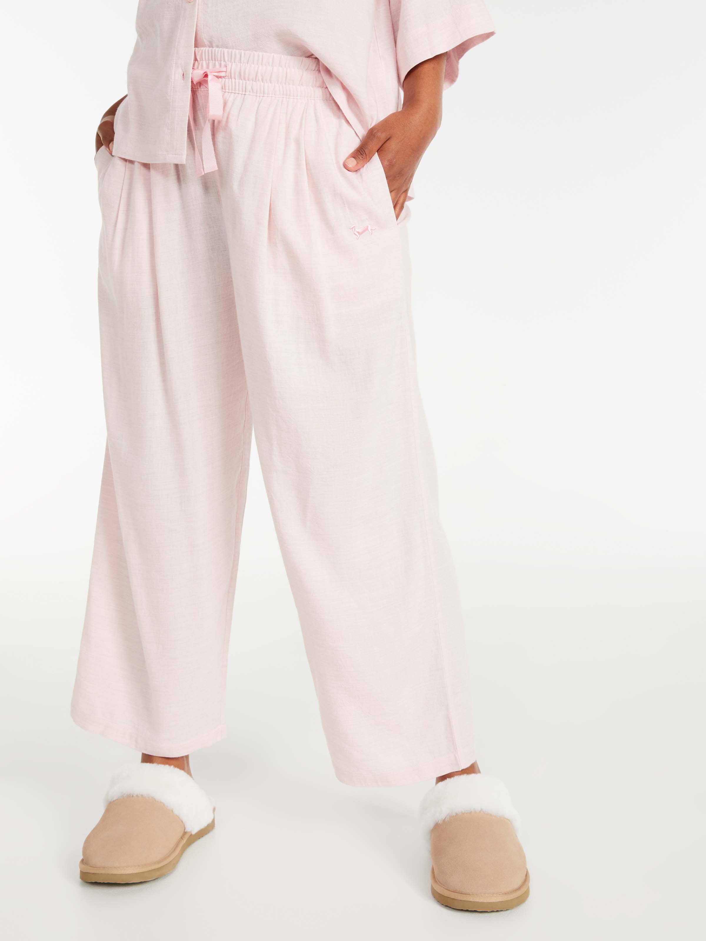 Natural 7/8 Linen Pj Pant