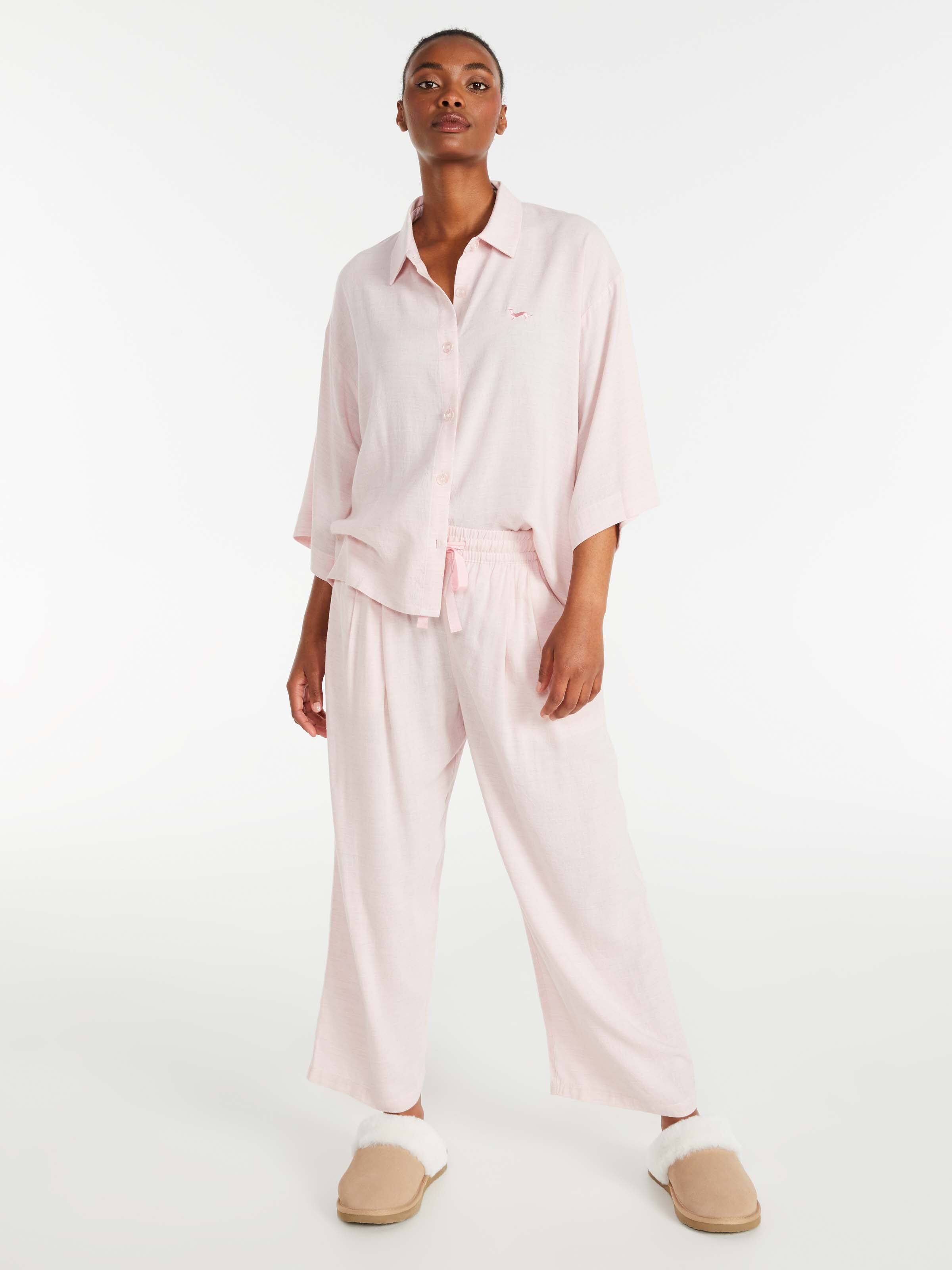 Natural 7/8 Linen Pj Pant