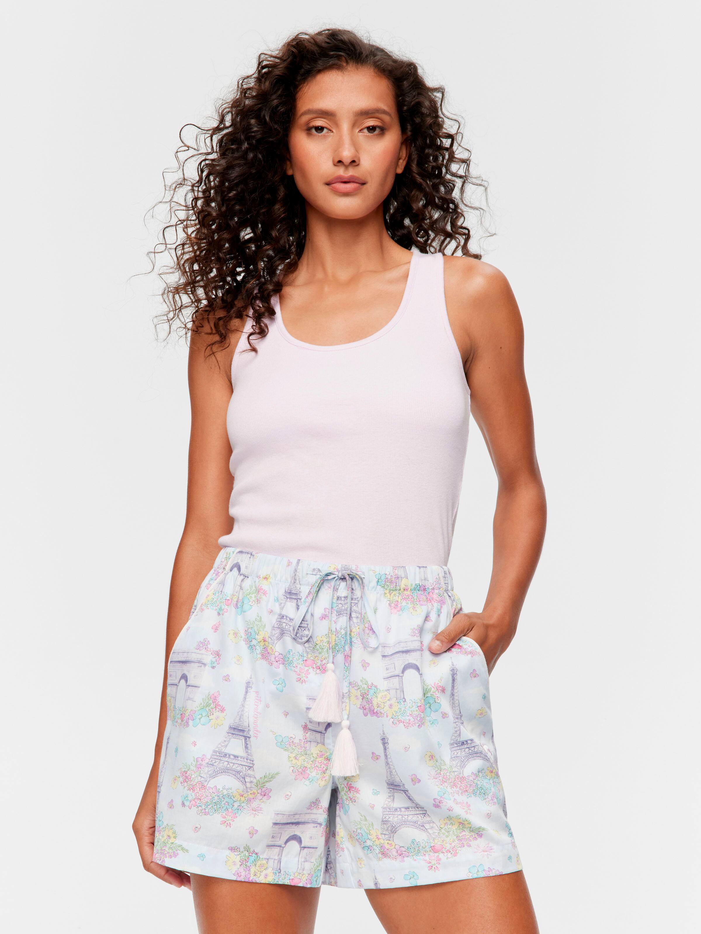 Paris Watercolour 100% Soft Cotton Relaxed Mid Short