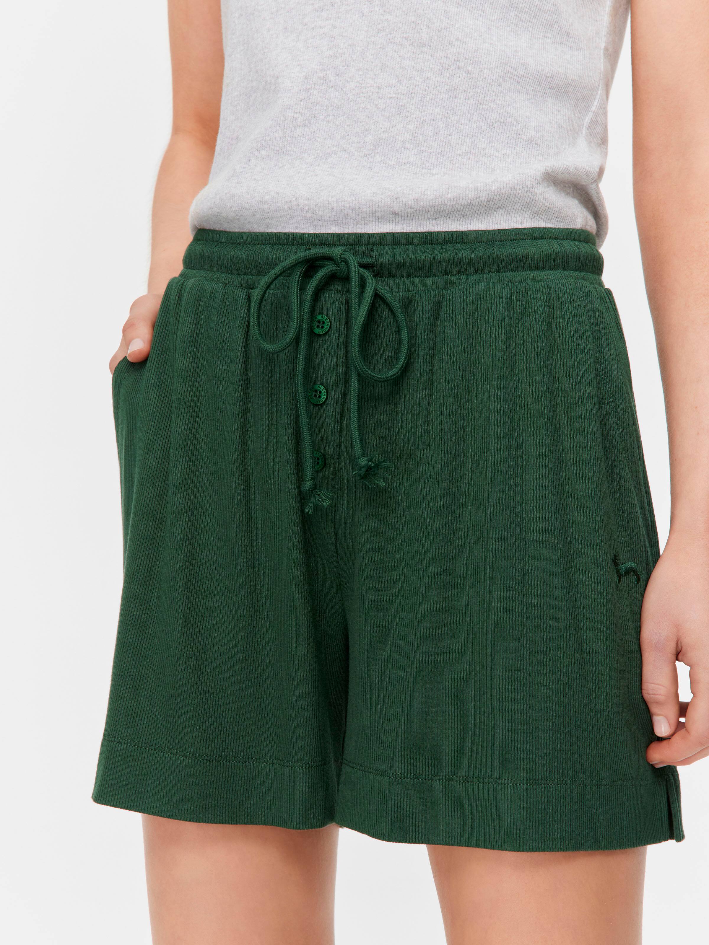 Olive Bamboo Rib Long Short