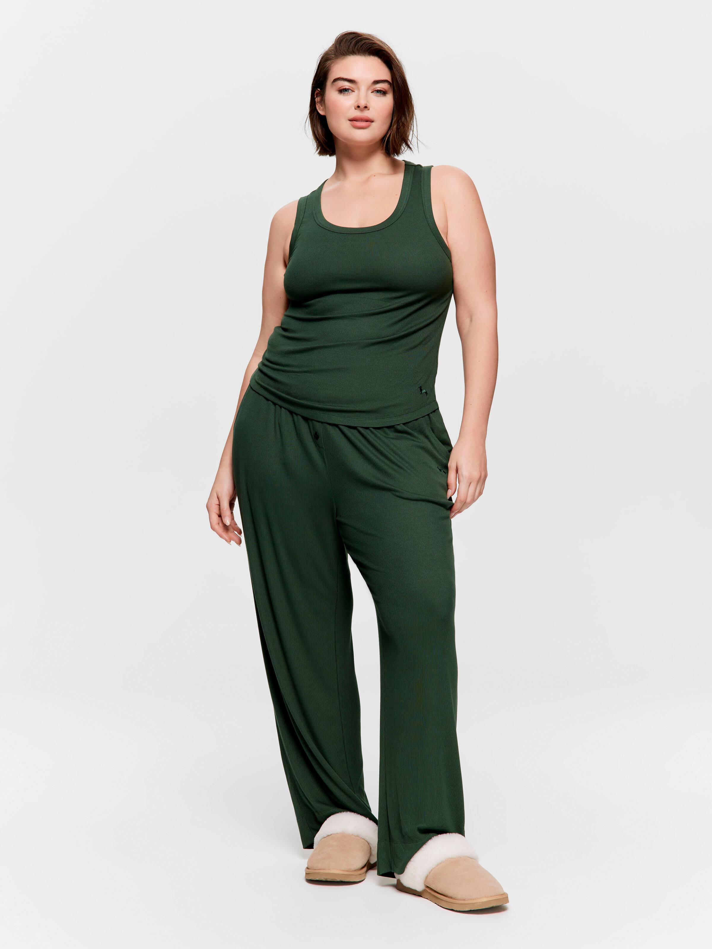 P.A. Plus Olive Bamboo Rib Tank