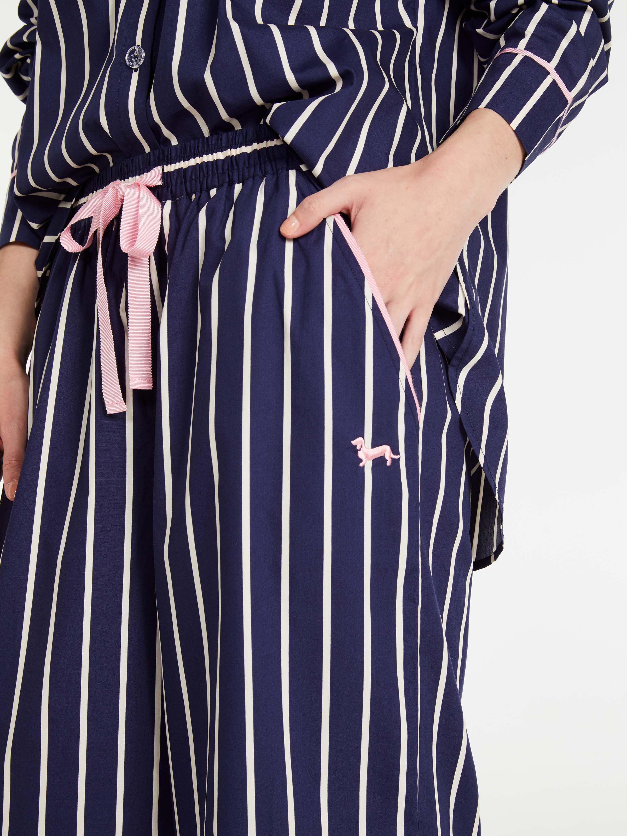 Navy Stripe Wide Leg Pj Pant